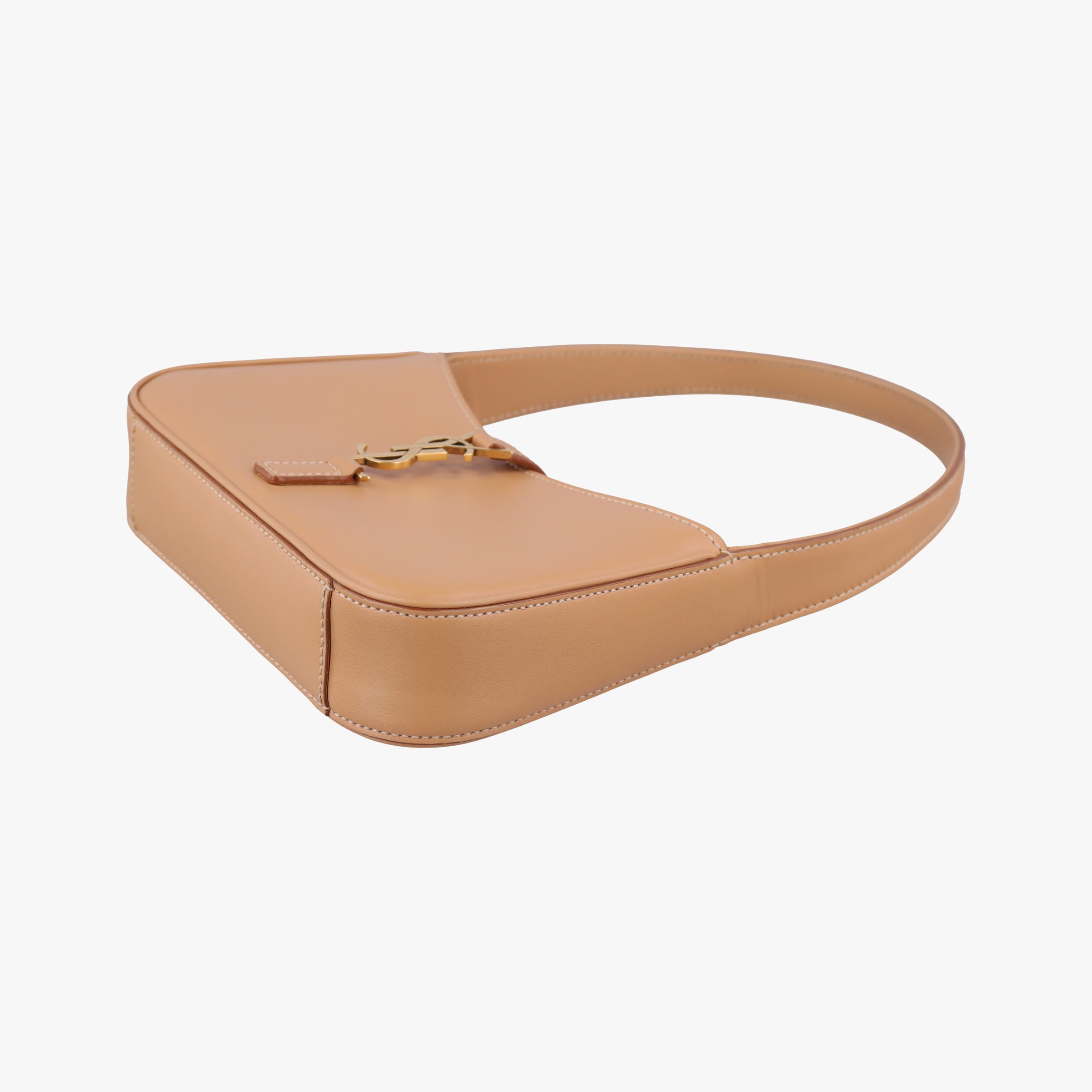 Pre-owned Yves Saint Laurent LE5A7Hobo Camel Leather 710318 handbag | stylenewstar