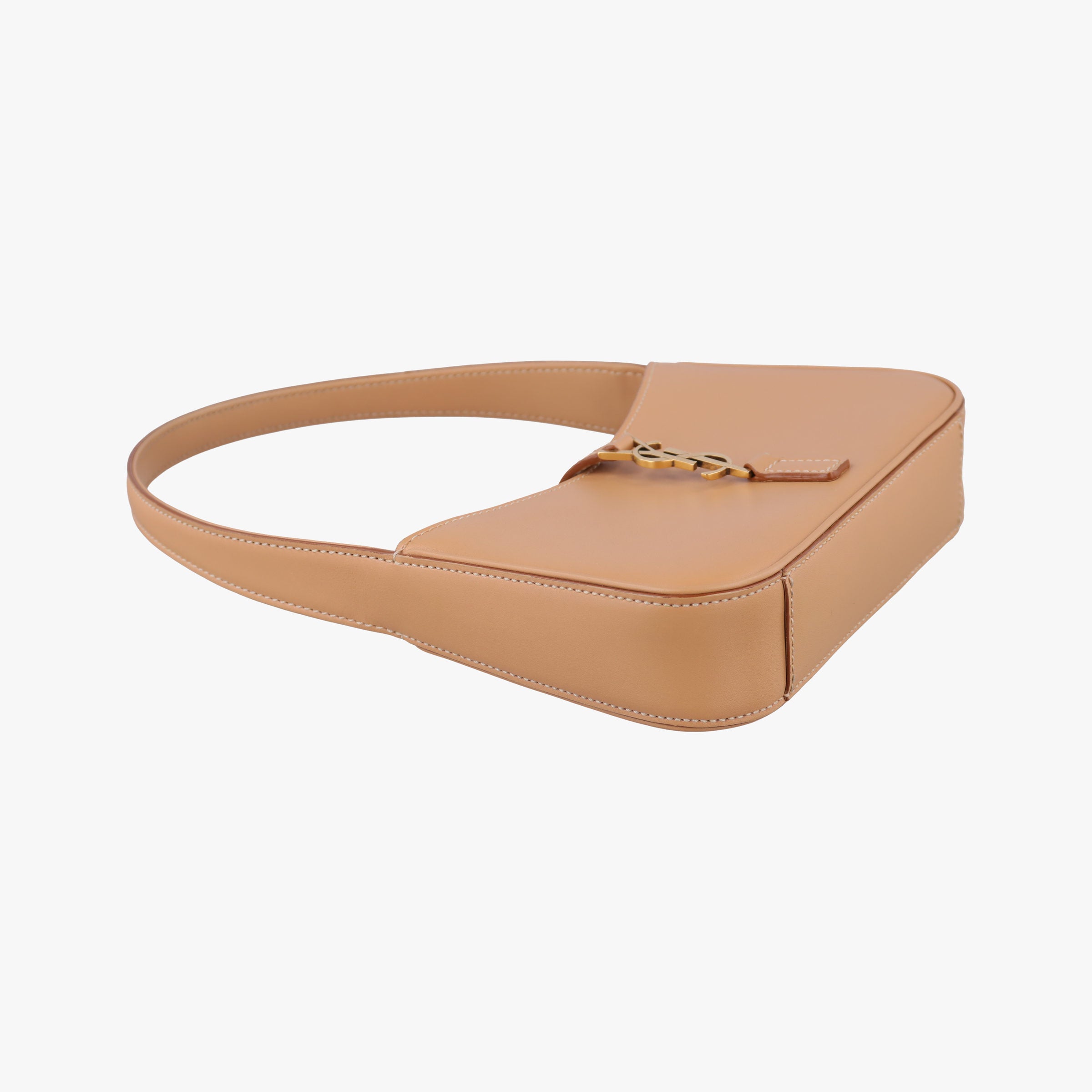 Pre-owned Yves Saint Laurent LE5A7Hobo Camel Leather 710318 handbag | stylenewstar