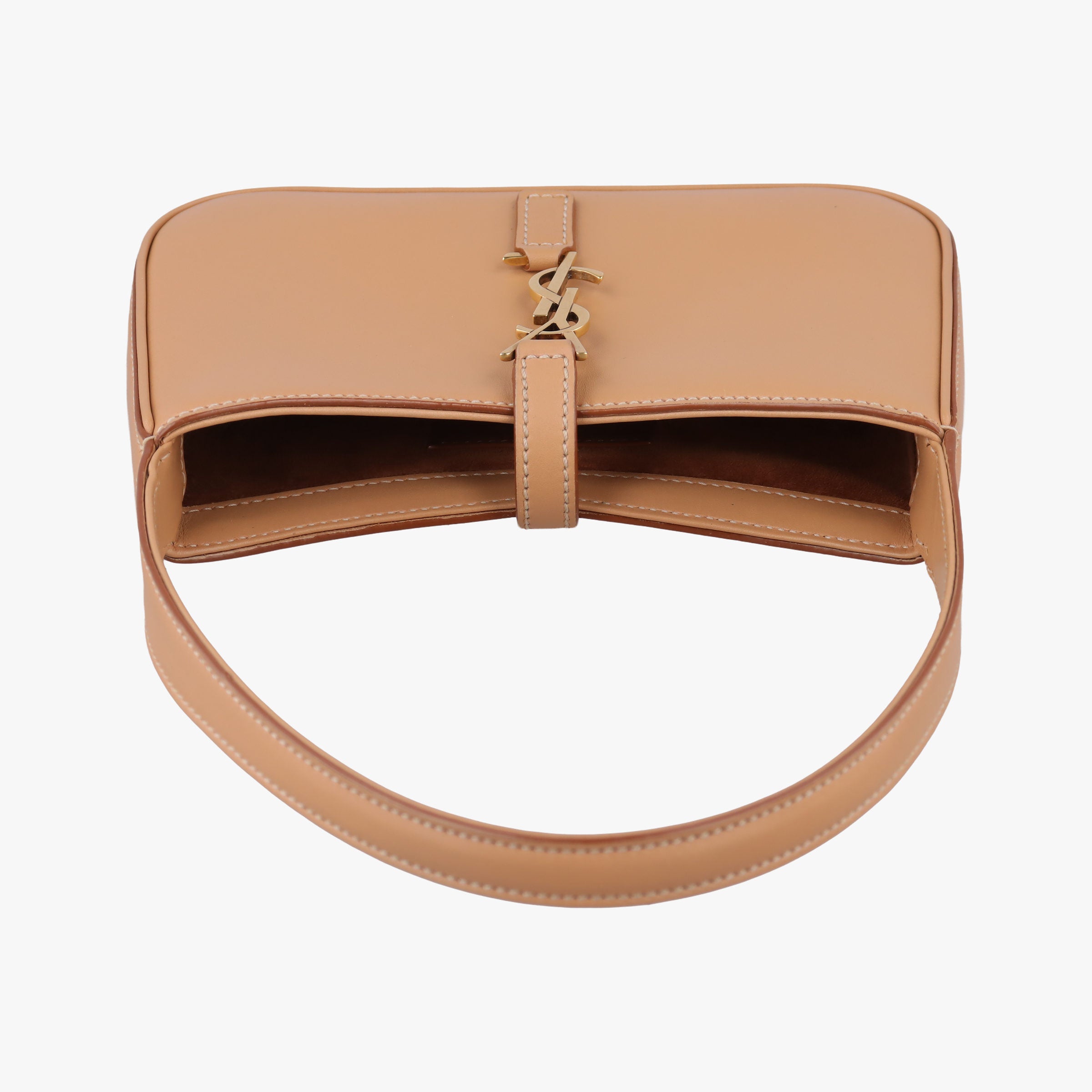 Pre-owned Yves Saint Laurent LE5A7Hobo Camel Leather 710318 handbag | stylenewstar
