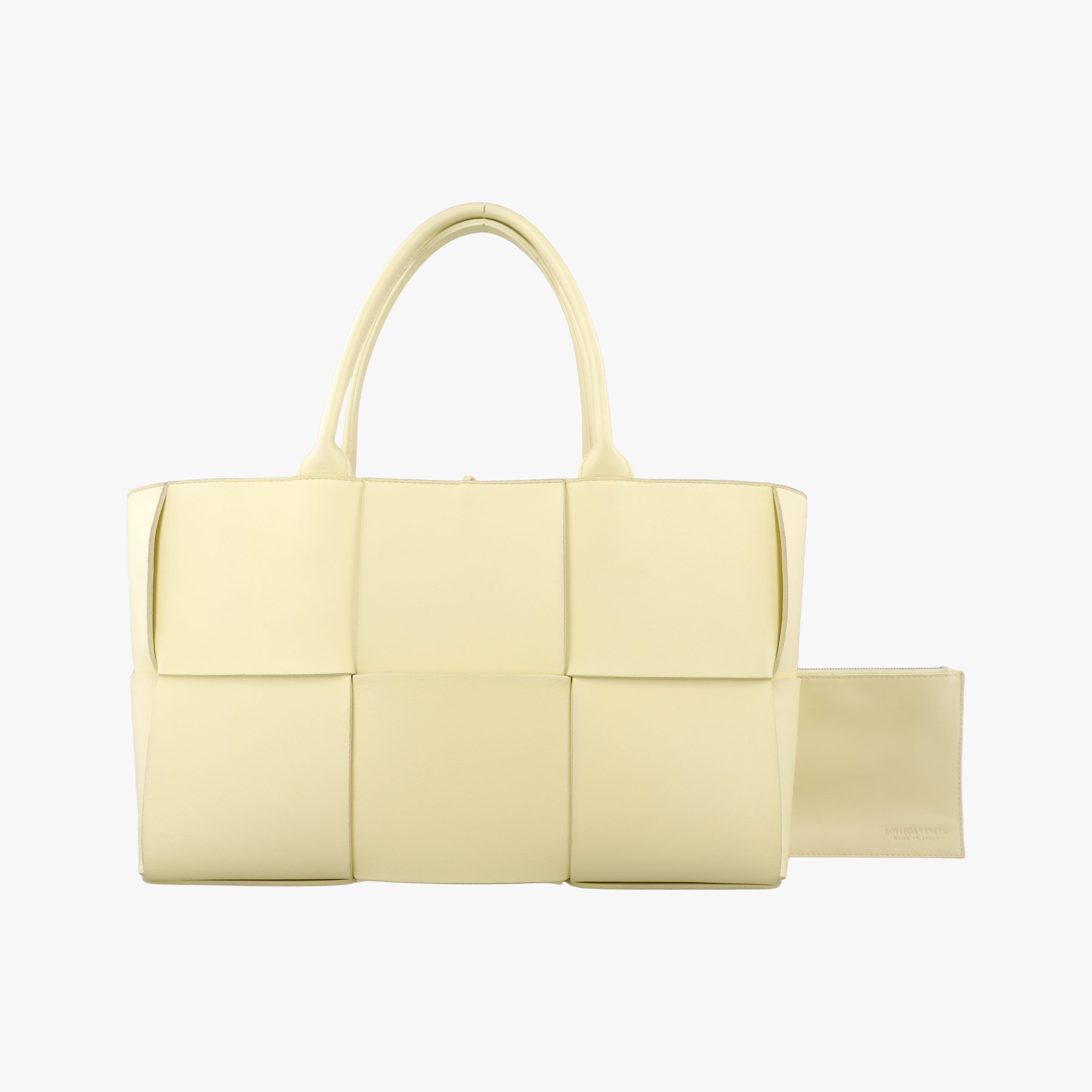 Secondhand Bottega Veneta THE ARCO Tote small Yellow lambskin  handbag | stylenewstar