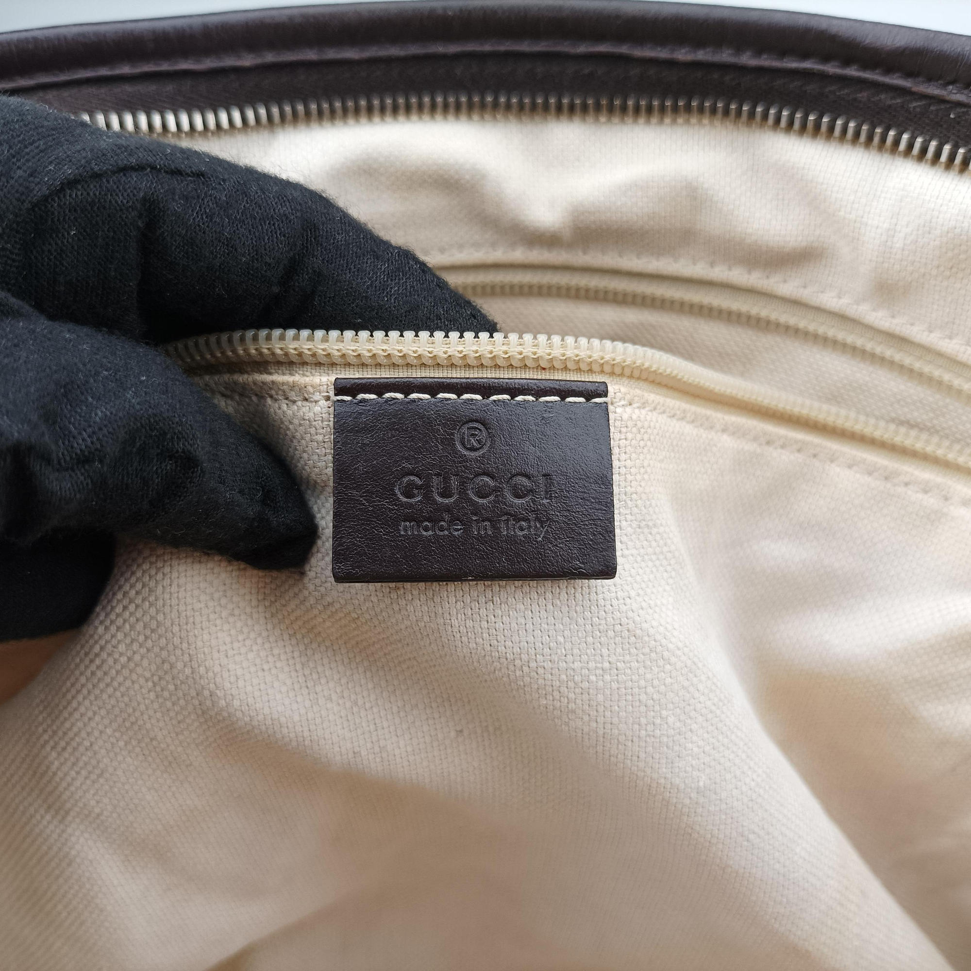 Pre-owned Gucci GG Supreme Brown PVC coated canvas×Leather 353437 shoulderbag | stylenewstar
