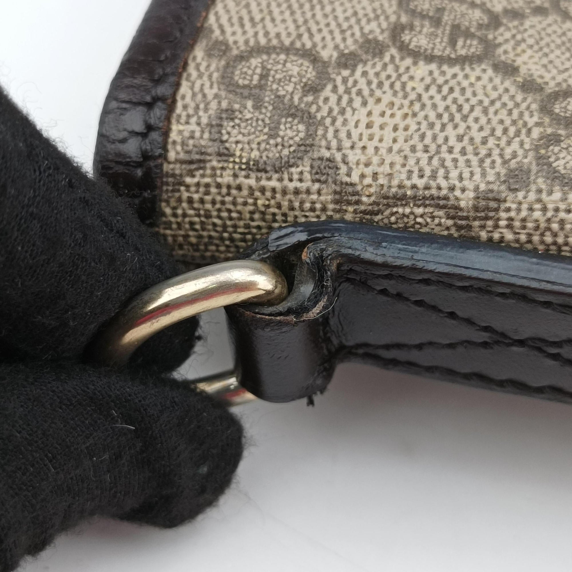Pre-owned Gucci GG Supreme Brown PVC coated canvas×Leather 353437 shoulderbag | stylenewstar