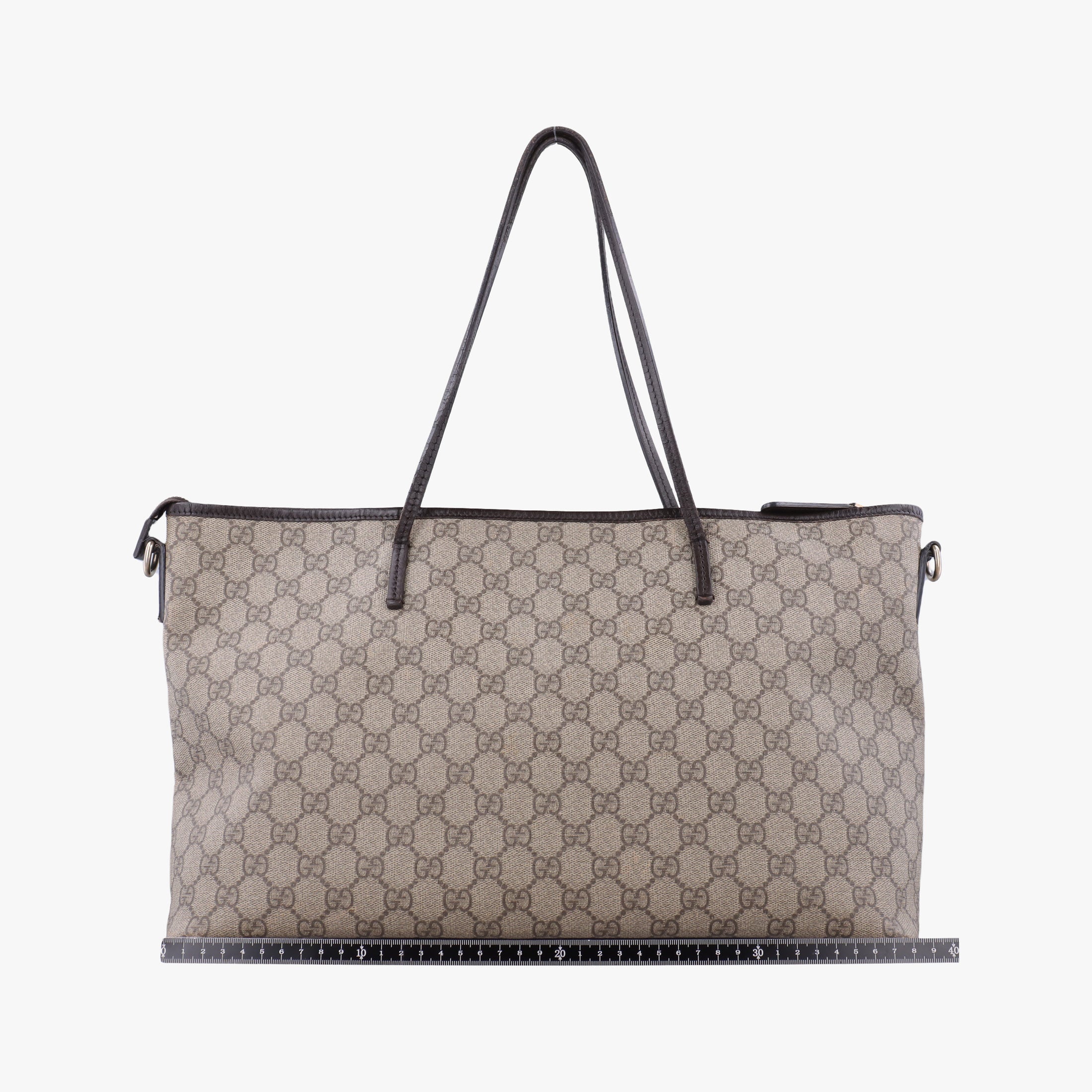 Pre-owned Gucci GG Supreme Brown PVC coated canvas×Leather 353437 shoulderbag | stylenewstar