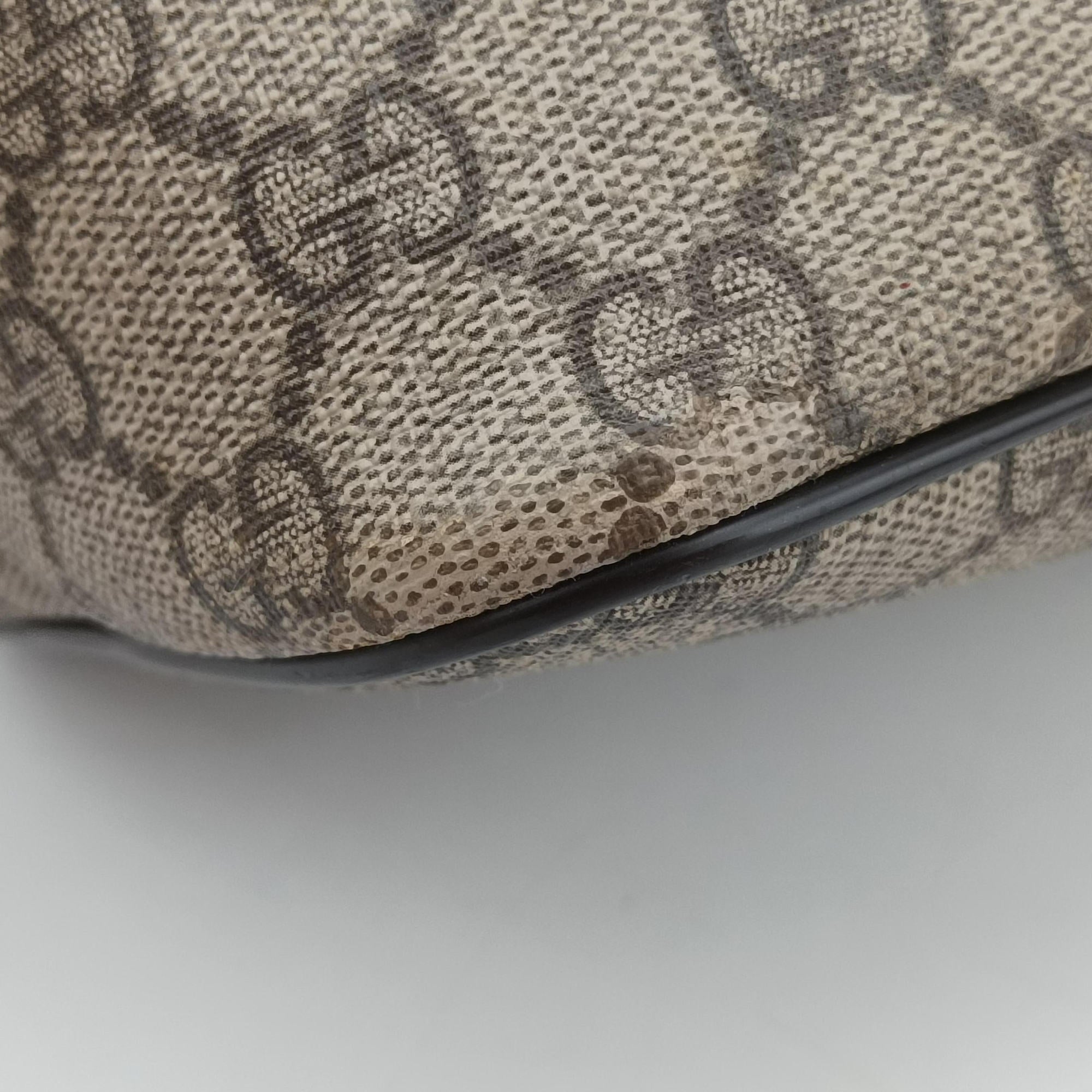 Pre-owned Gucci GG Supreme Brown PVC coated canvas×Leather 353437 shoulderbag | stylenewstar