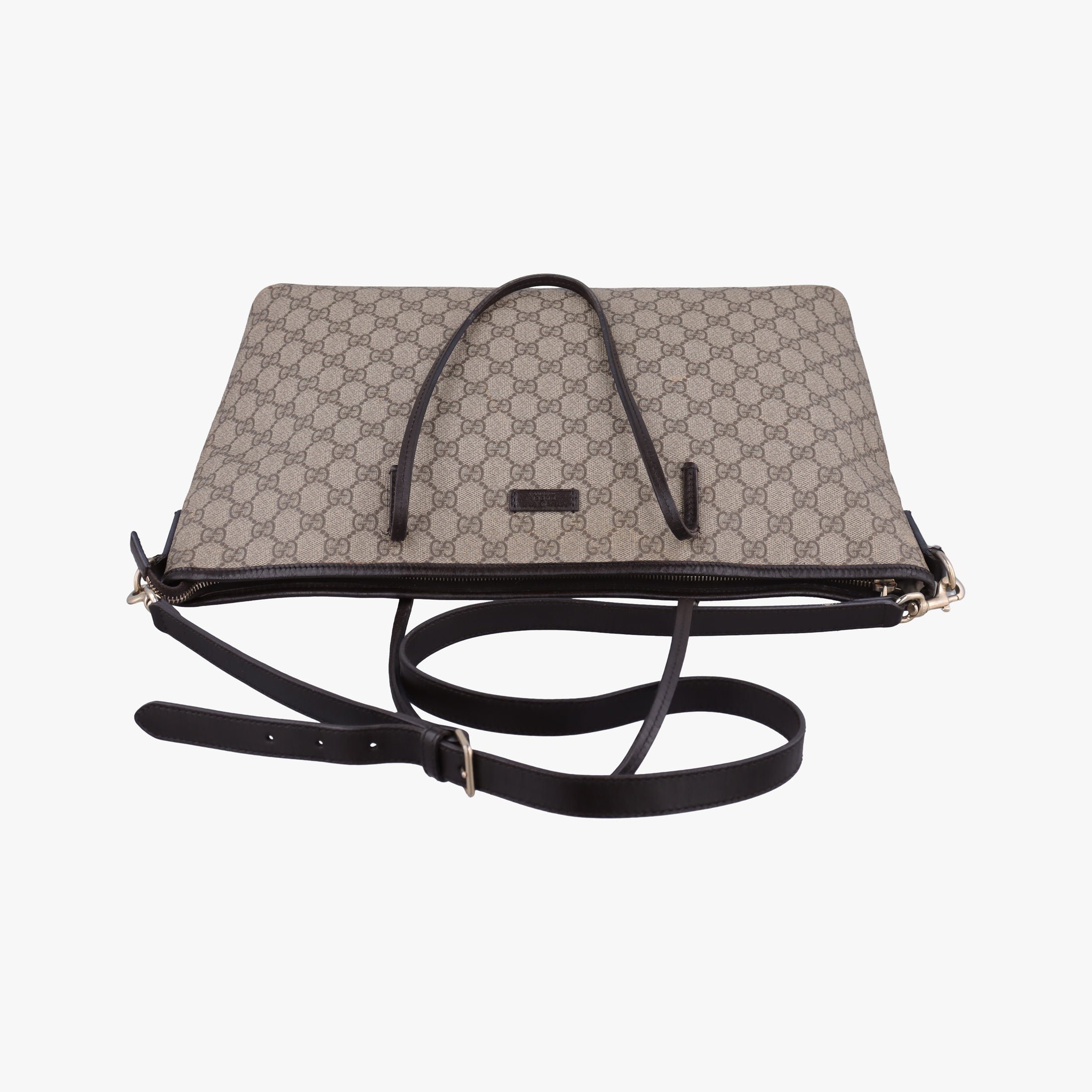 Pre-owned Gucci GG Supreme Brown PVC coated canvas×Leather 353437 shoulderbag | stylenewstar