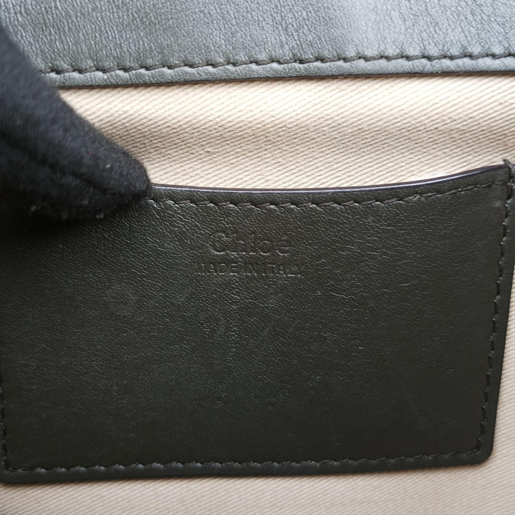 Pre-owned Chloe Tess Green × Bordeaux Leather × Suede  shoulderbag | stylenewstar