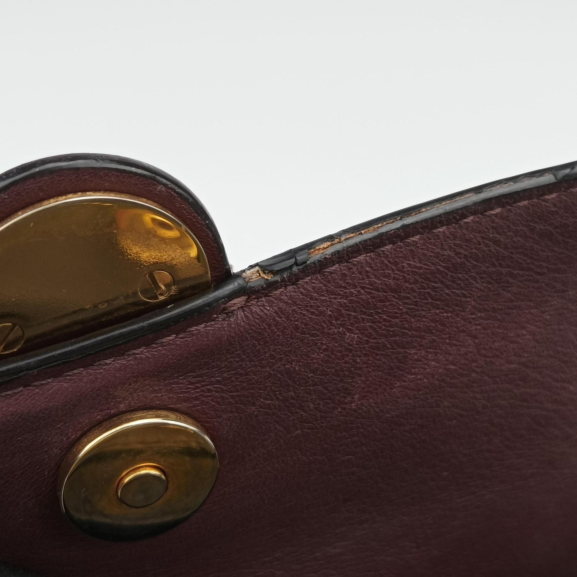 Pre-owned Chloe Tess Green × Bordeaux Leather × Suede  shoulderbag | stylenewstar