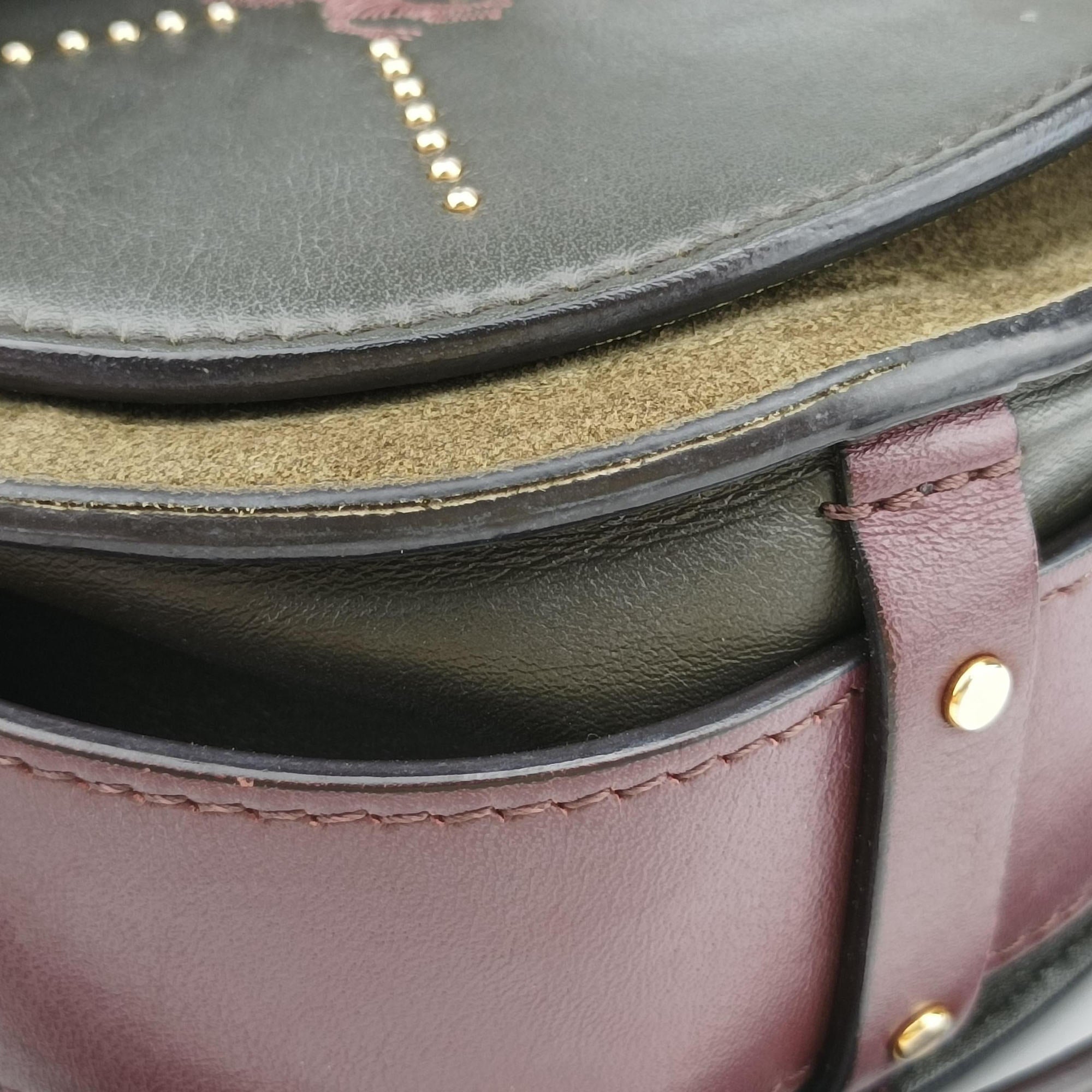 Pre-owned Chloe Tess Green × Bordeaux Leather × Suede  shoulderbag | stylenewstar