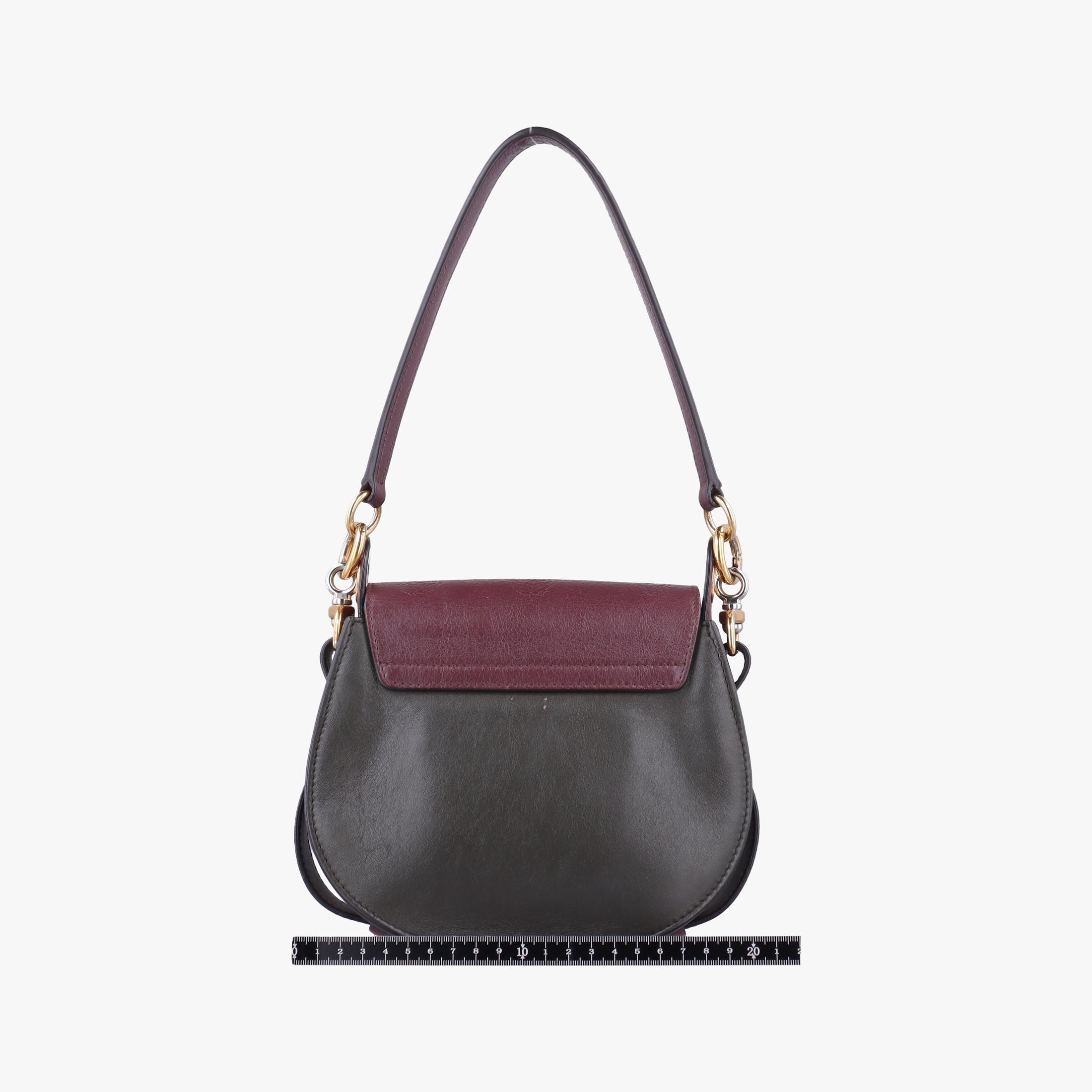Pre-owned Chloe Tess Green × Bordeaux Leather × Suede  shoulderbag | stylenewstar