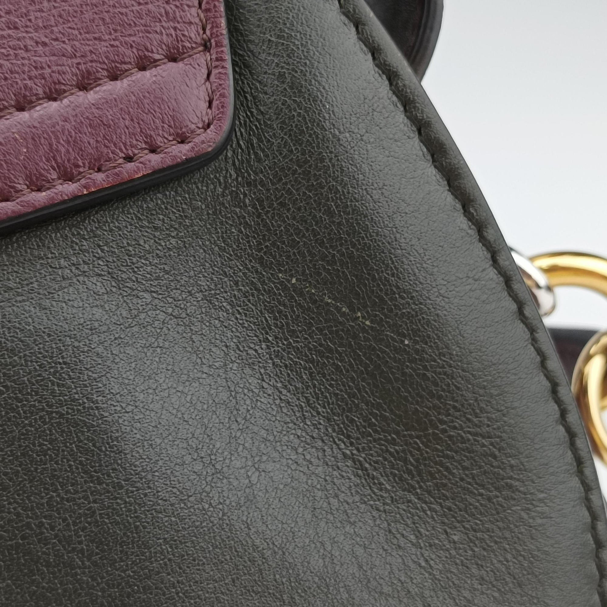 Pre-owned Chloe Tess Green × Bordeaux Leather × Suede  shoulderbag | stylenewstar