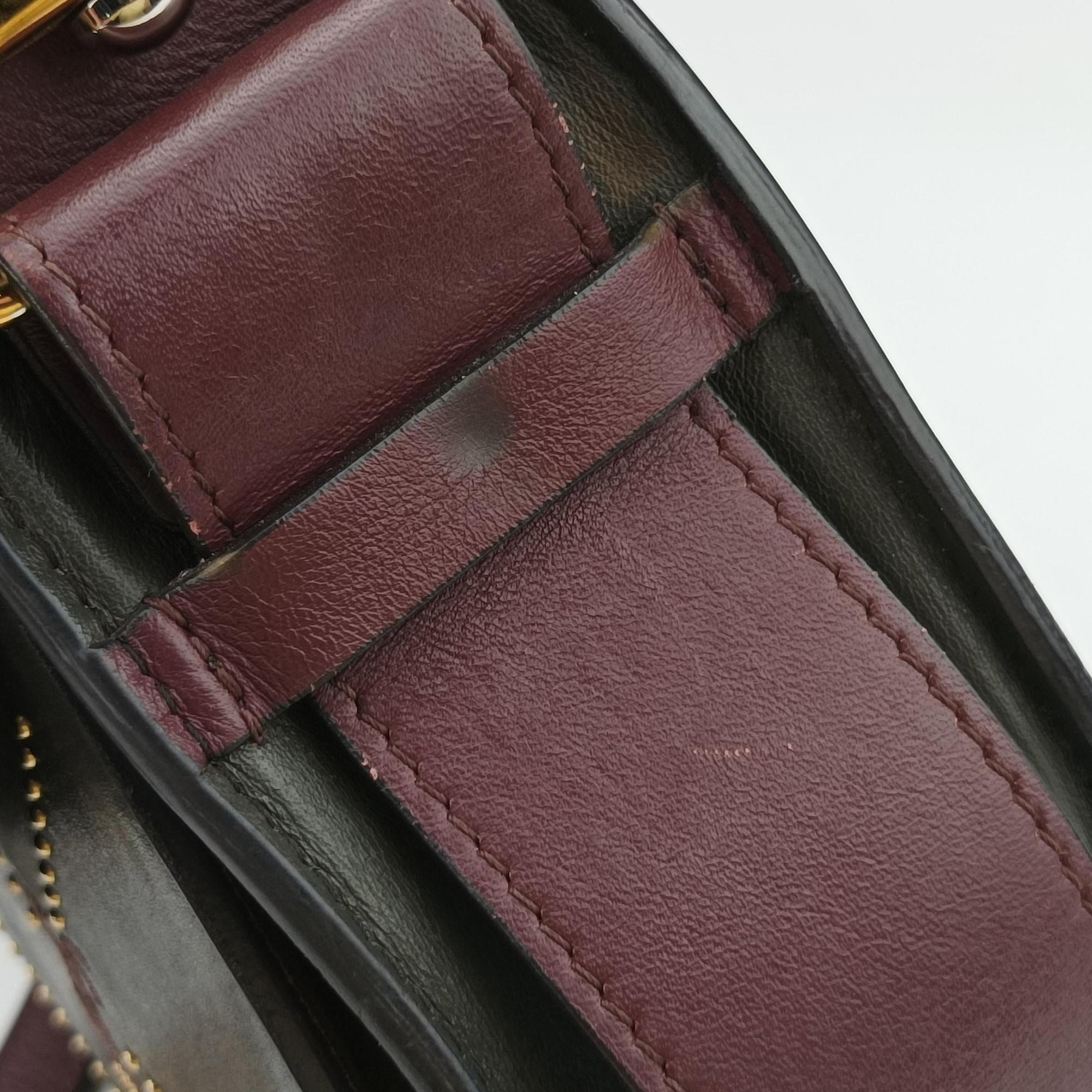 Pre-owned Chloe Tess Green × Bordeaux Leather × Suede  shoulderbag | stylenewstar