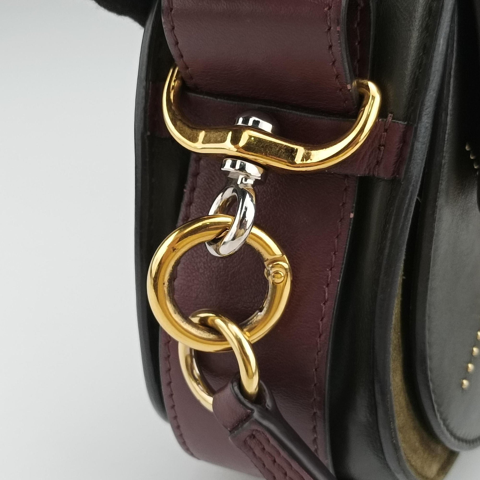 Pre-owned Chloe Tess Green × Bordeaux Leather × Suede  shoulderbag | stylenewstar