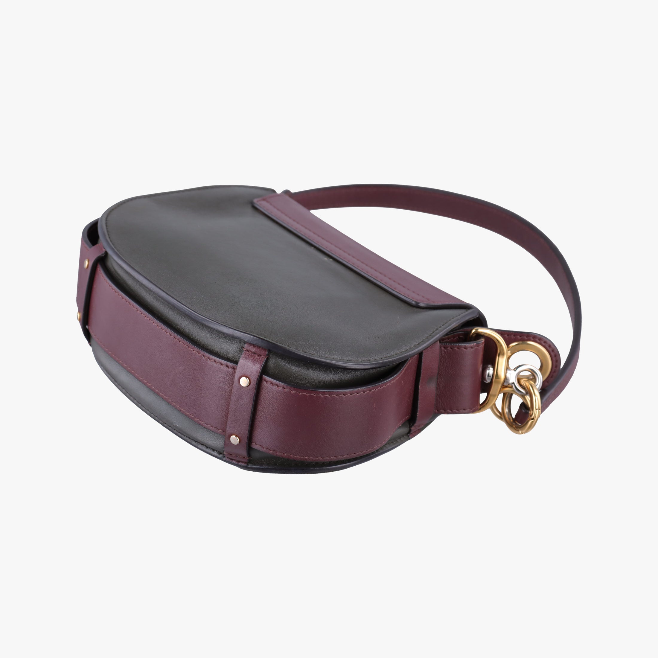 Pre-owned Chloe Tess Green × Bordeaux Leather × Suede  shoulderbag | stylenewstar