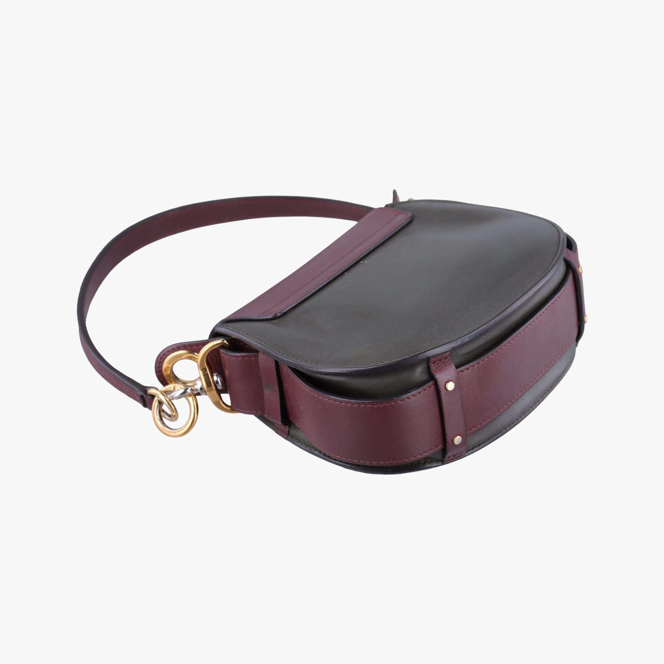 Pre-owned Chloe Tess Green × Bordeaux Leather × Suede  shoulderbag | stylenewstar