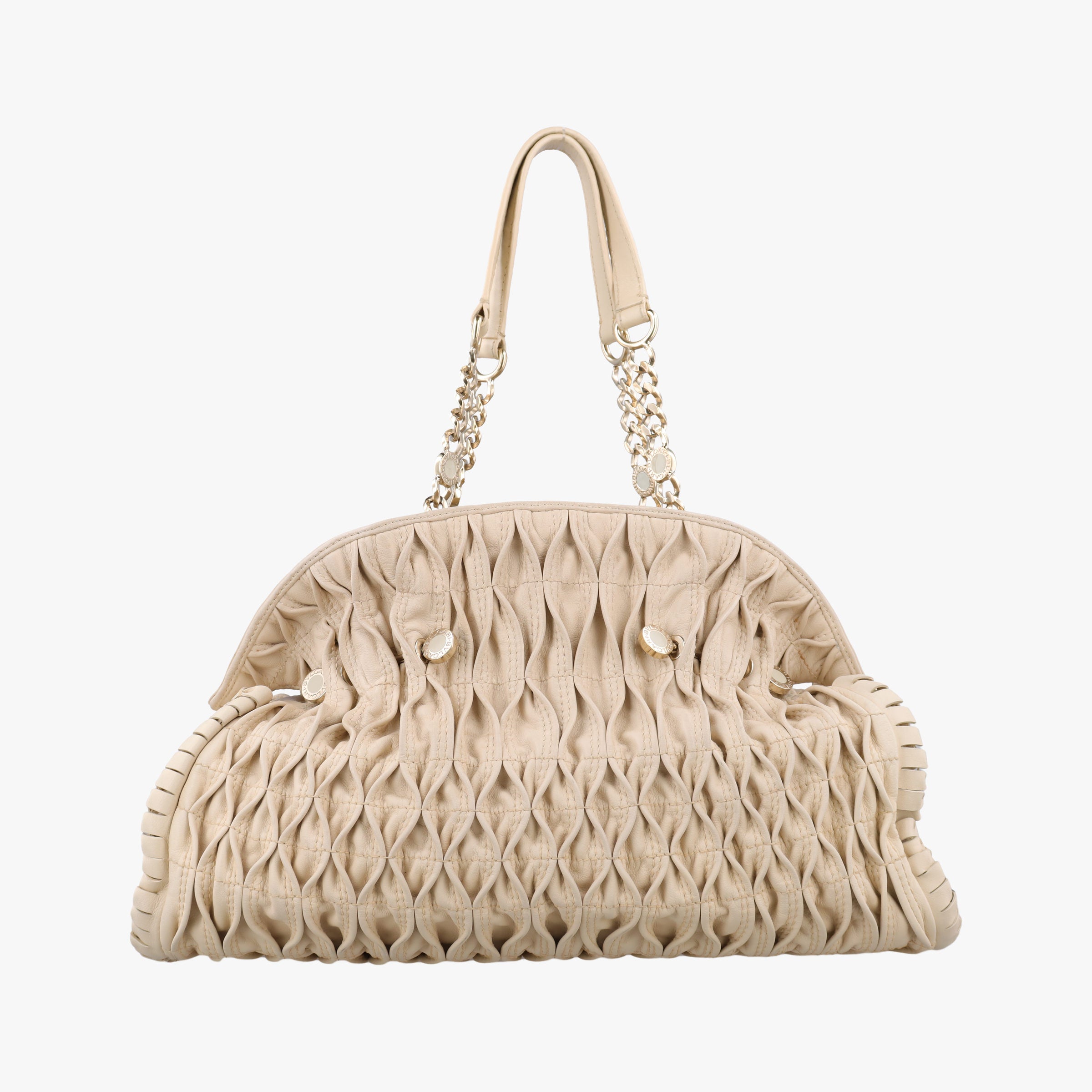 Pre-owned Bvlgari Monete Beige leather  shoulderbag | stylenewstar