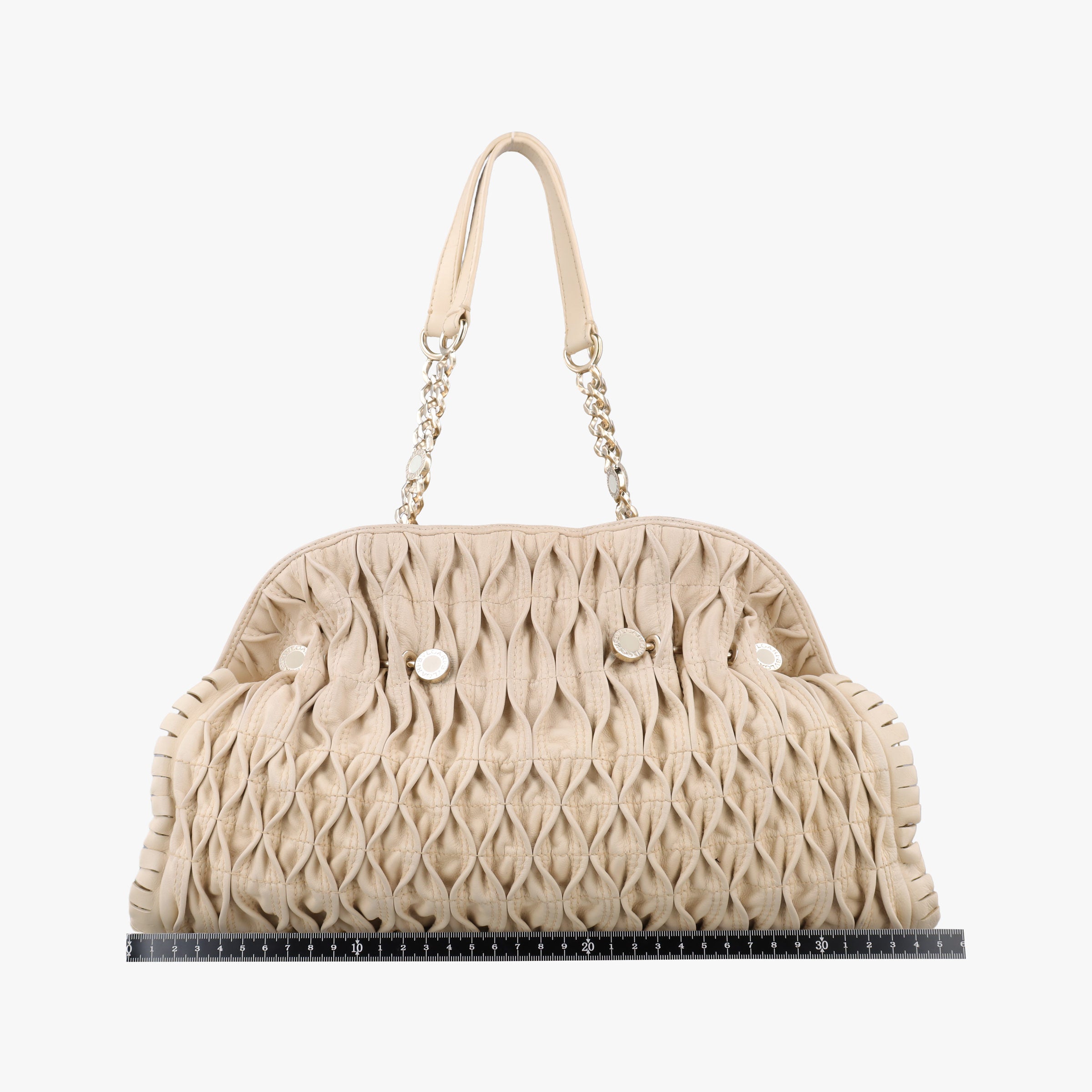 Pre-owned Bvlgari Monete Beige leather  shoulderbag | stylenewstar