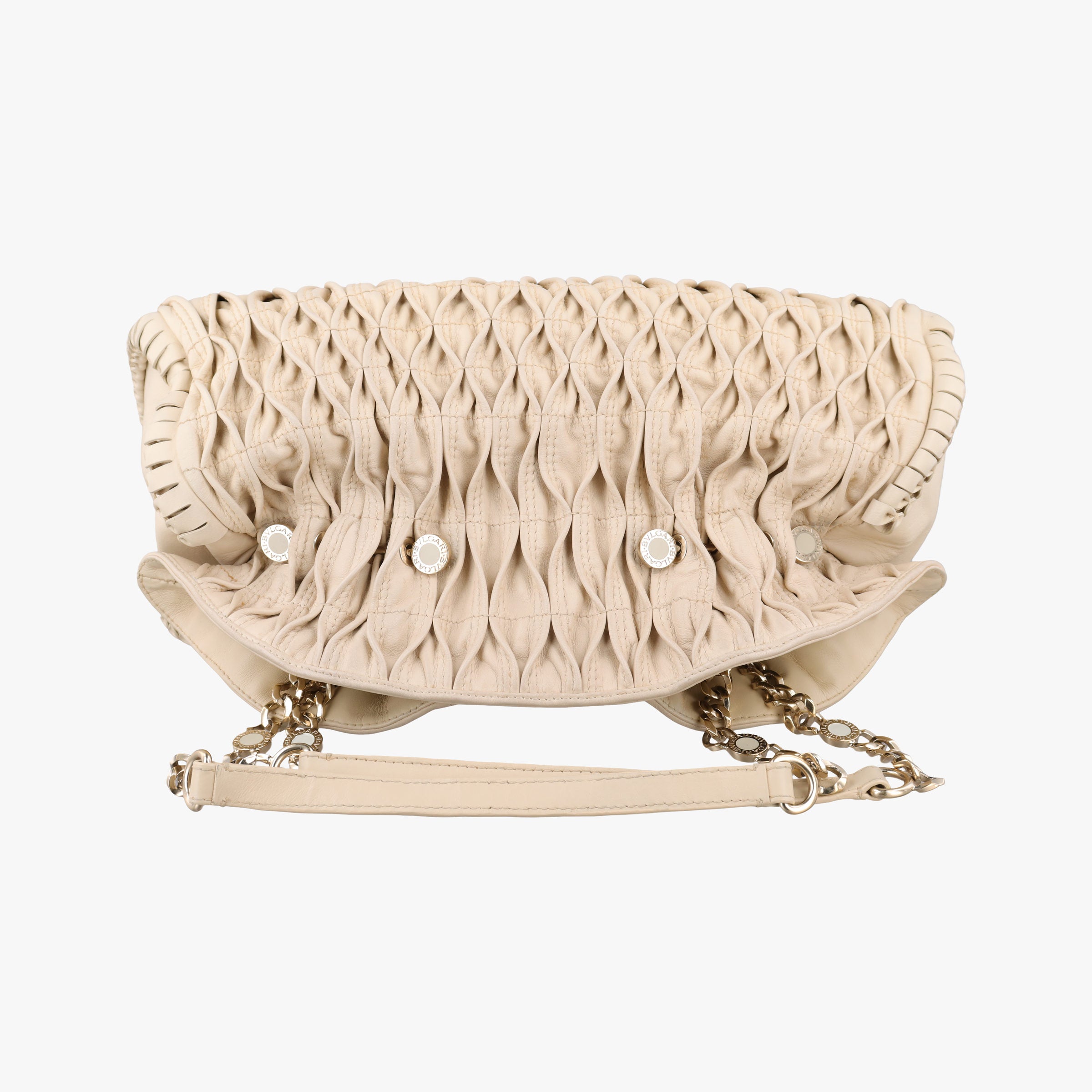 Pre-owned Bvlgari Monete Beige leather  shoulderbag | stylenewstar