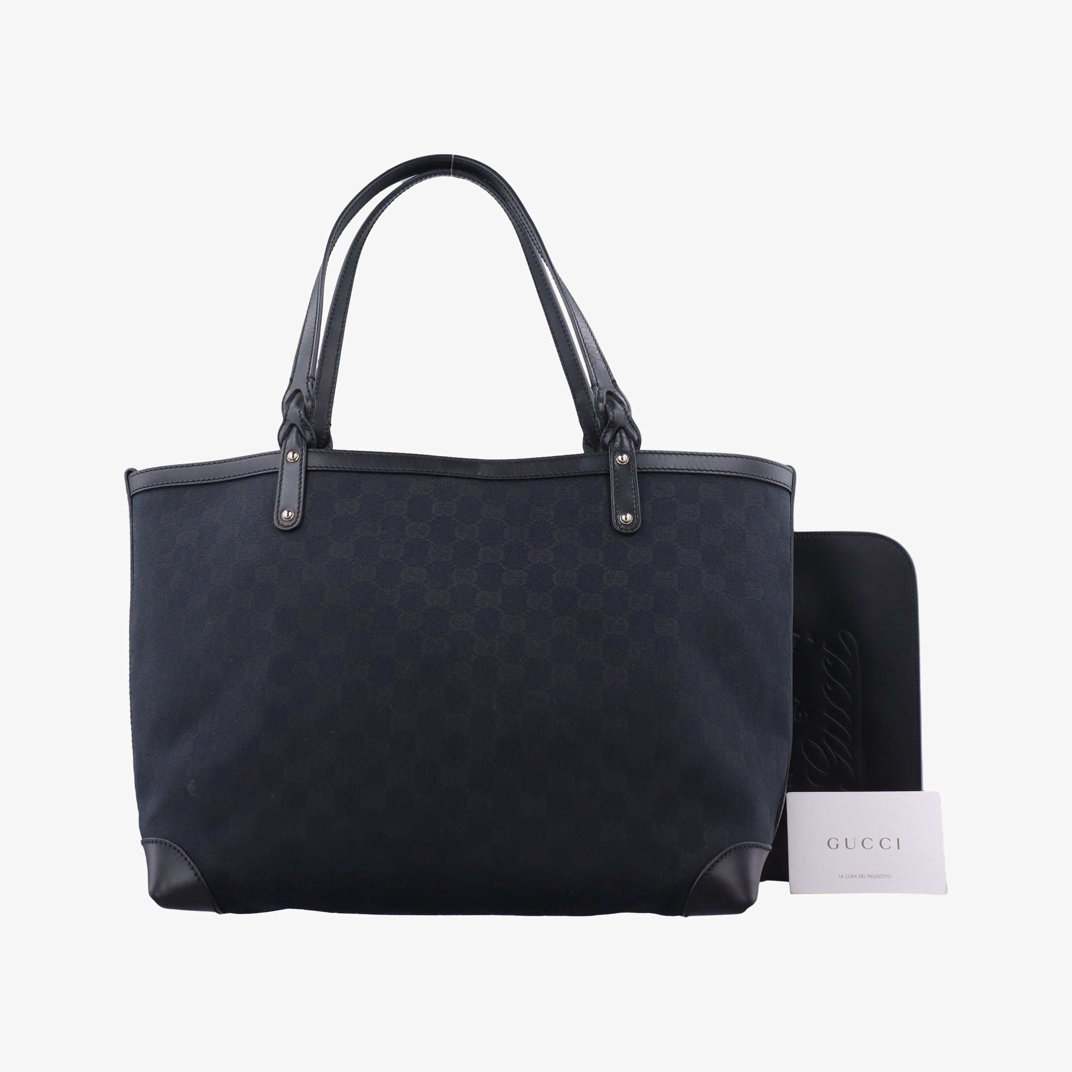Pre-owned Gucci GG Craft Black canvas 247209 handbag | stylenewstar