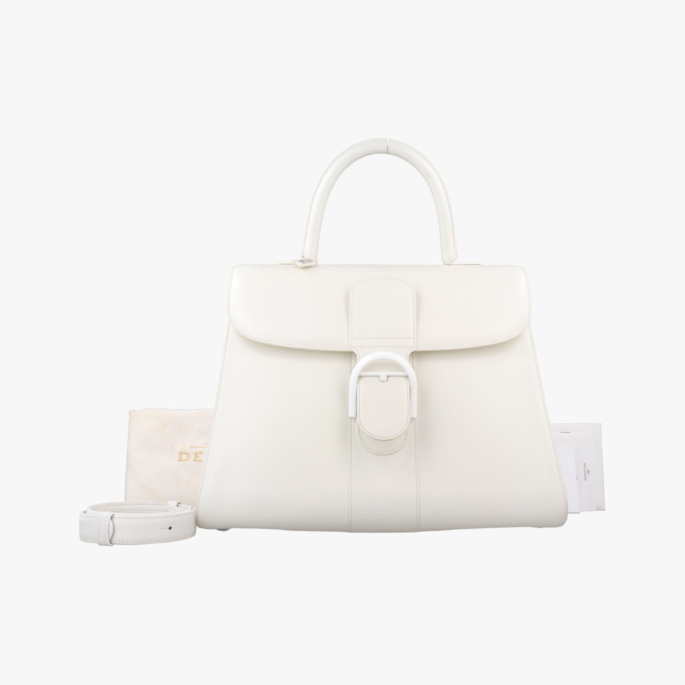 Pre-owned Delvaux Brillant White Leather  shoulderbag | stylenewstar