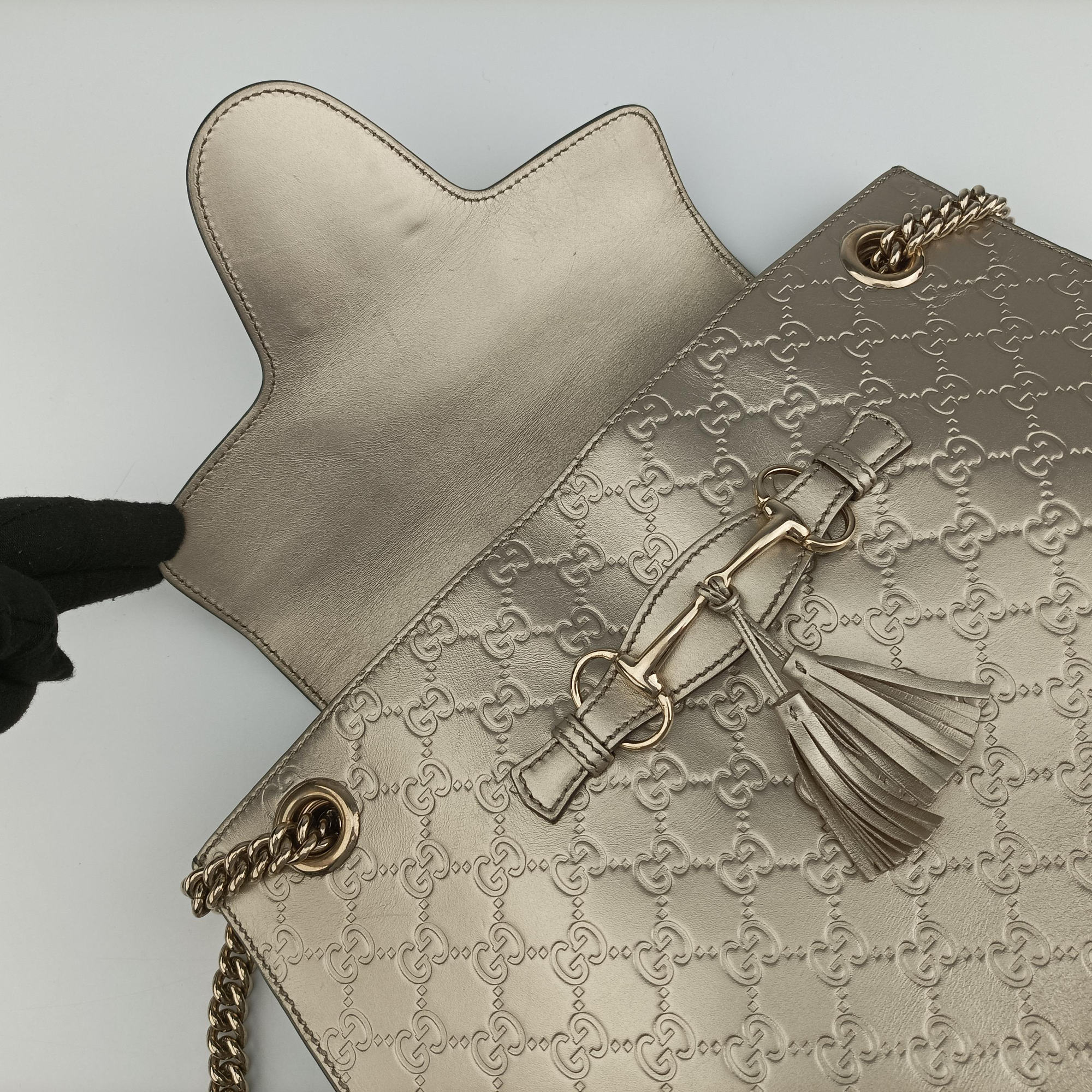 Secondhand Gucci Emily Golden Leather 295403 shoulderbag | stylenewstar