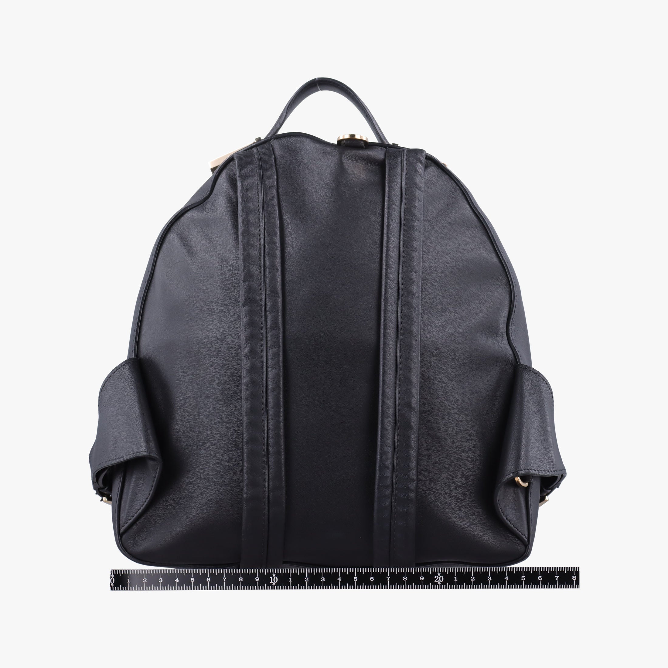 Pre-owned VERSACE La Medusa Black Leather  backpack/rucksack | stylenewstar