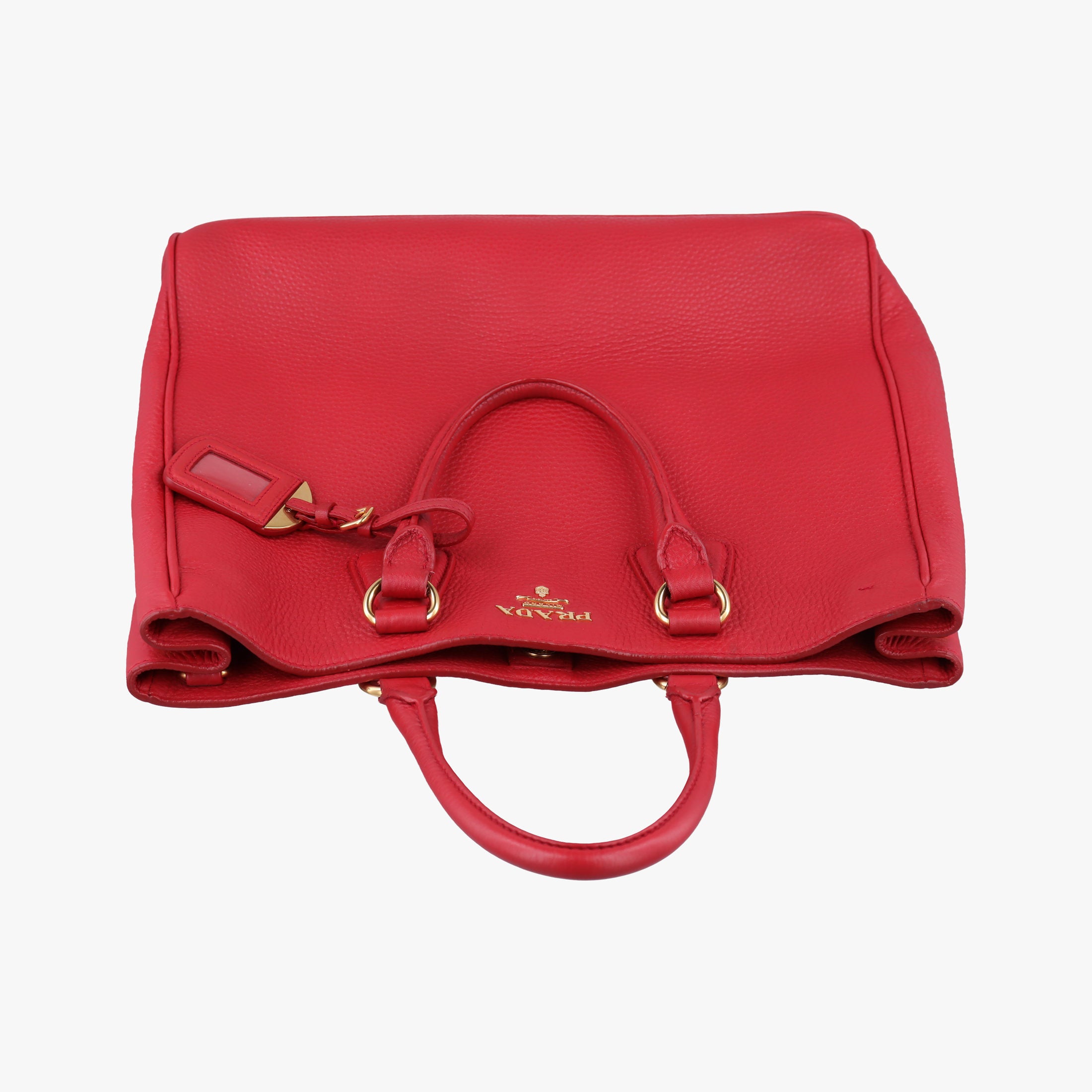 Secondhand Prada Vitello Daino Top Handle Red Leather BN2420 handbag | stylenewstar