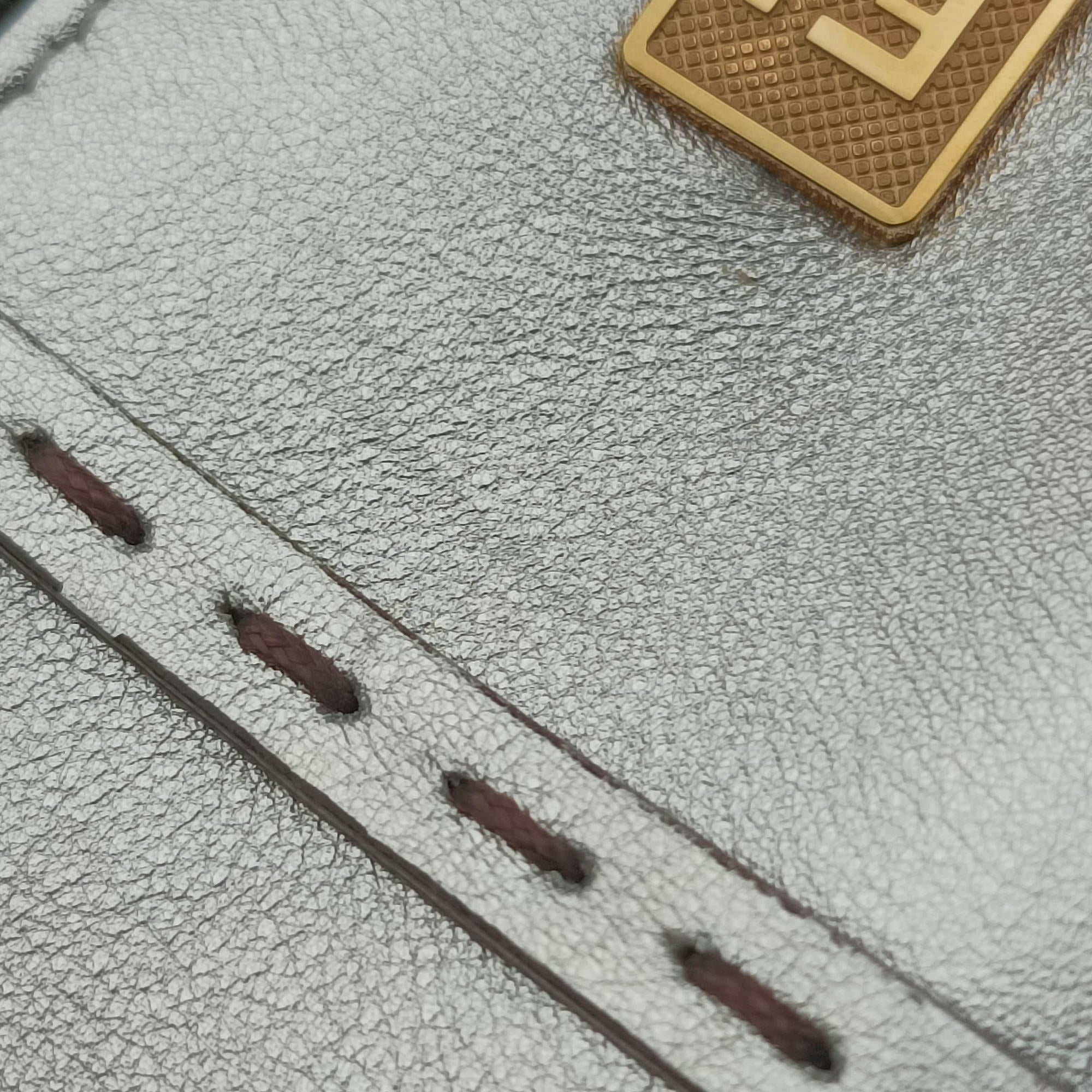 Vintage Fendi MINI SUNSHINE SHOPPER Silver Leather 8BS051 shoulderbag | stylenewstar
