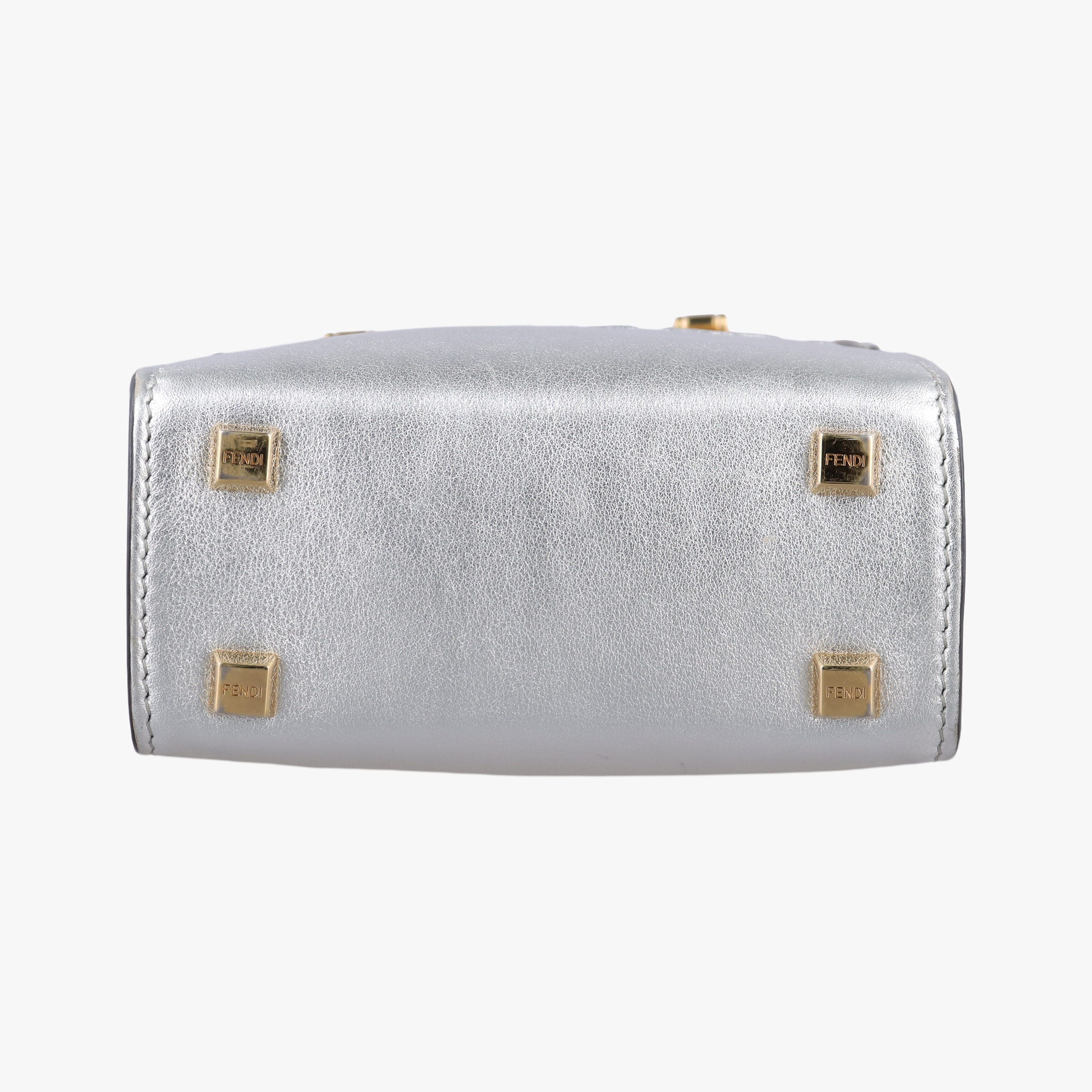 Vintage Fendi MINI SUNSHINE SHOPPER Silver Leather 8BS051 shoulderbag | stylenewstar