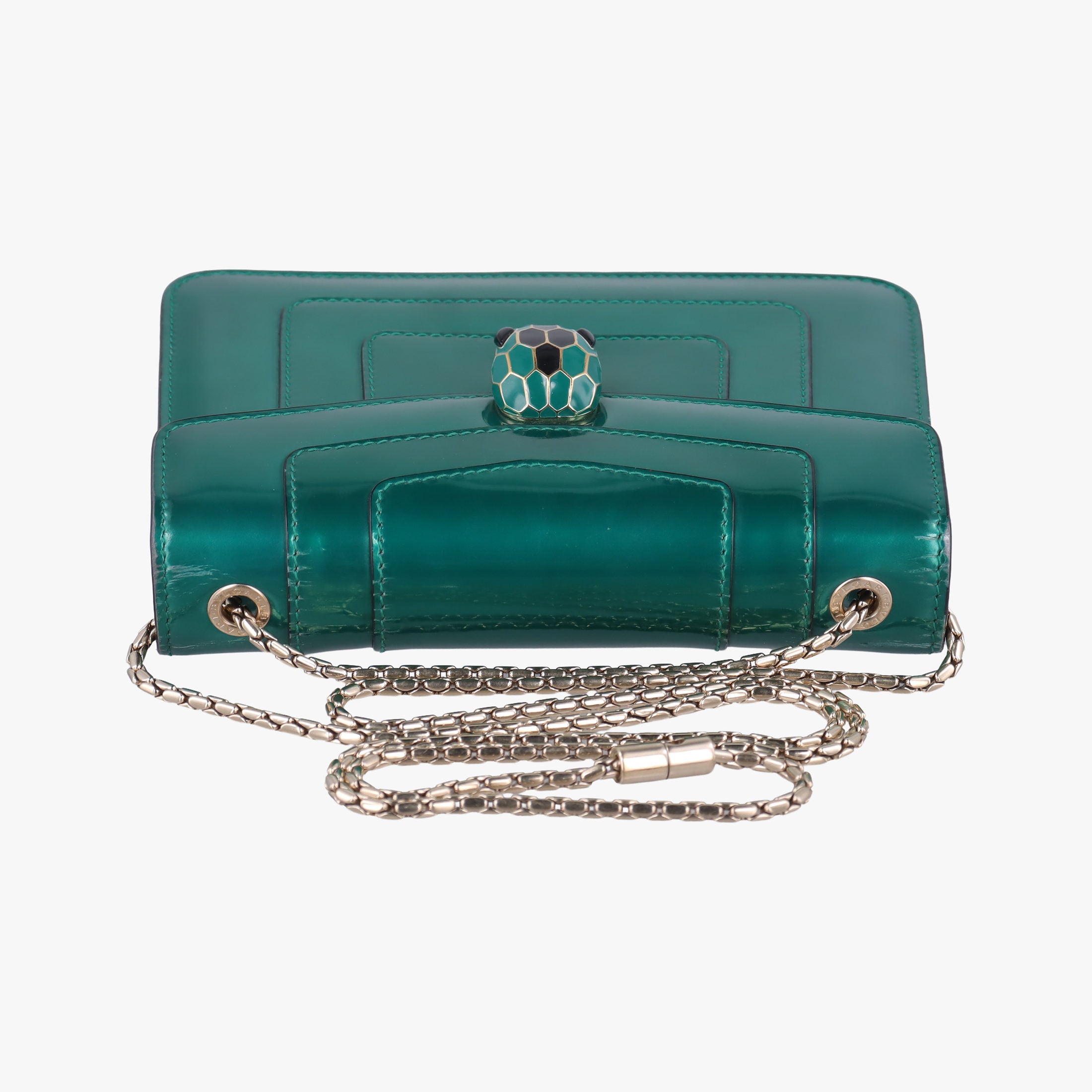 Pre-owned Bvlgari Serpenti Forever Green enamel  shoulderbag | stylenewstar