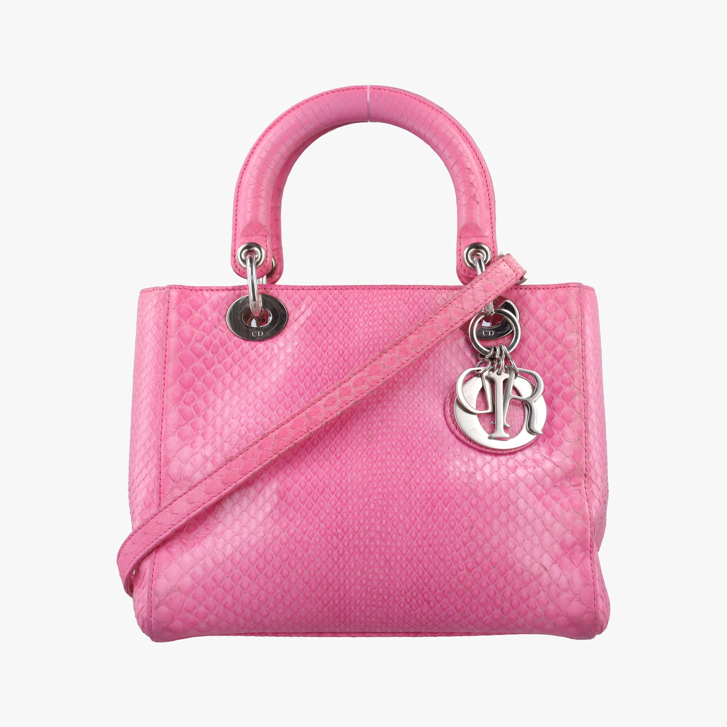Secondhand Christian Dior Lady Dior Pink snakeskin  shoulderbag | stylenewstar