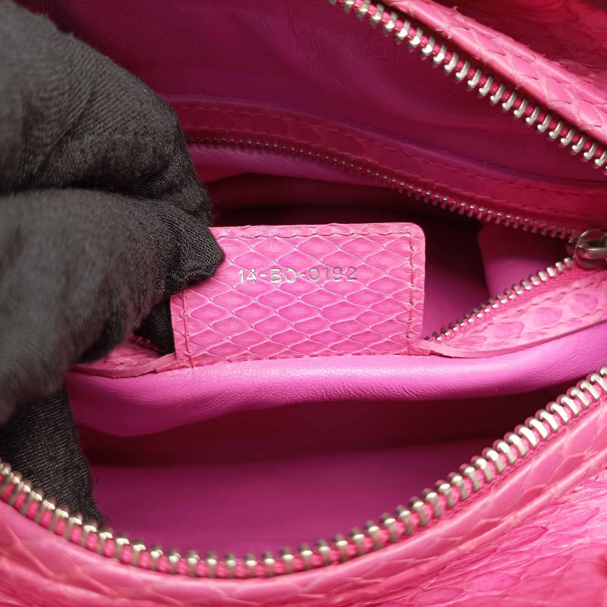 Secondhand Christian Dior Lady Dior Pink snakeskin  shoulderbag | stylenewstar