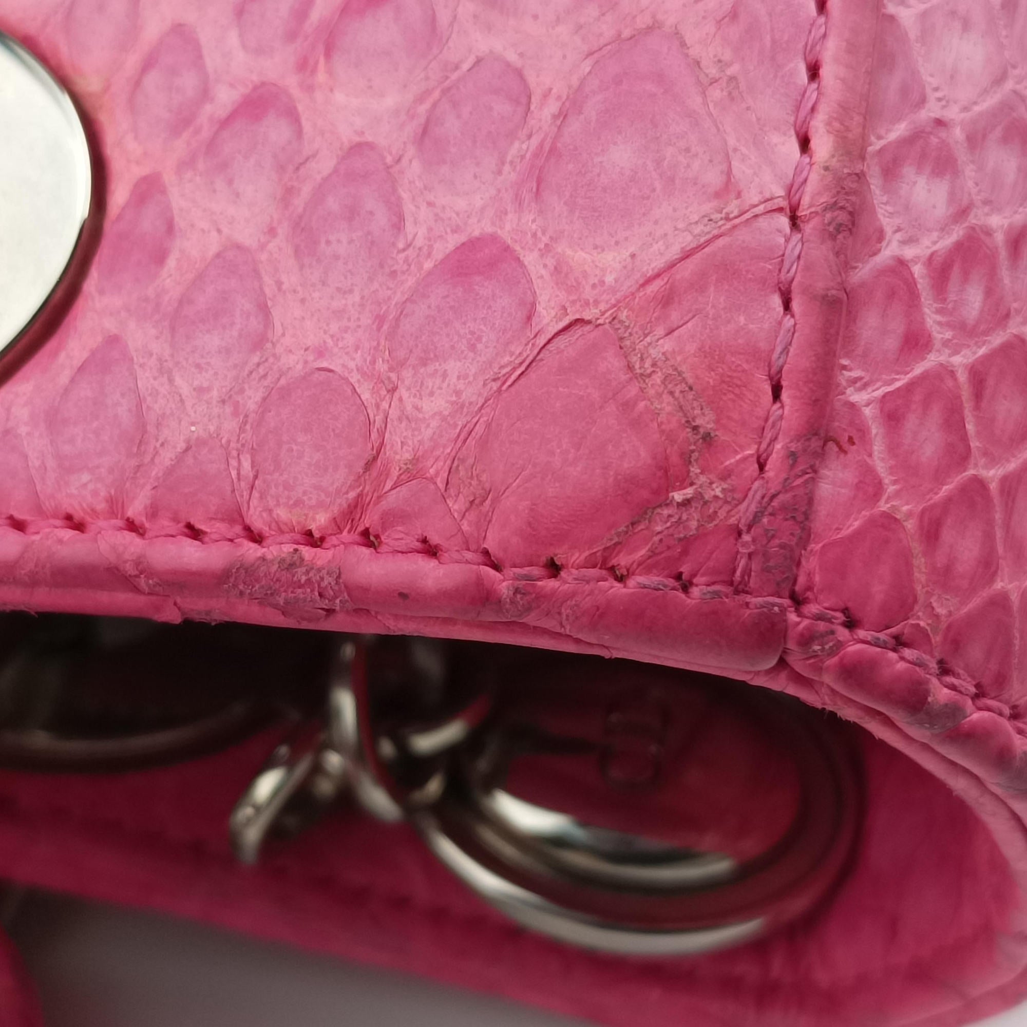 Secondhand Christian Dior Lady Dior Pink snakeskin  shoulderbag | stylenewstar