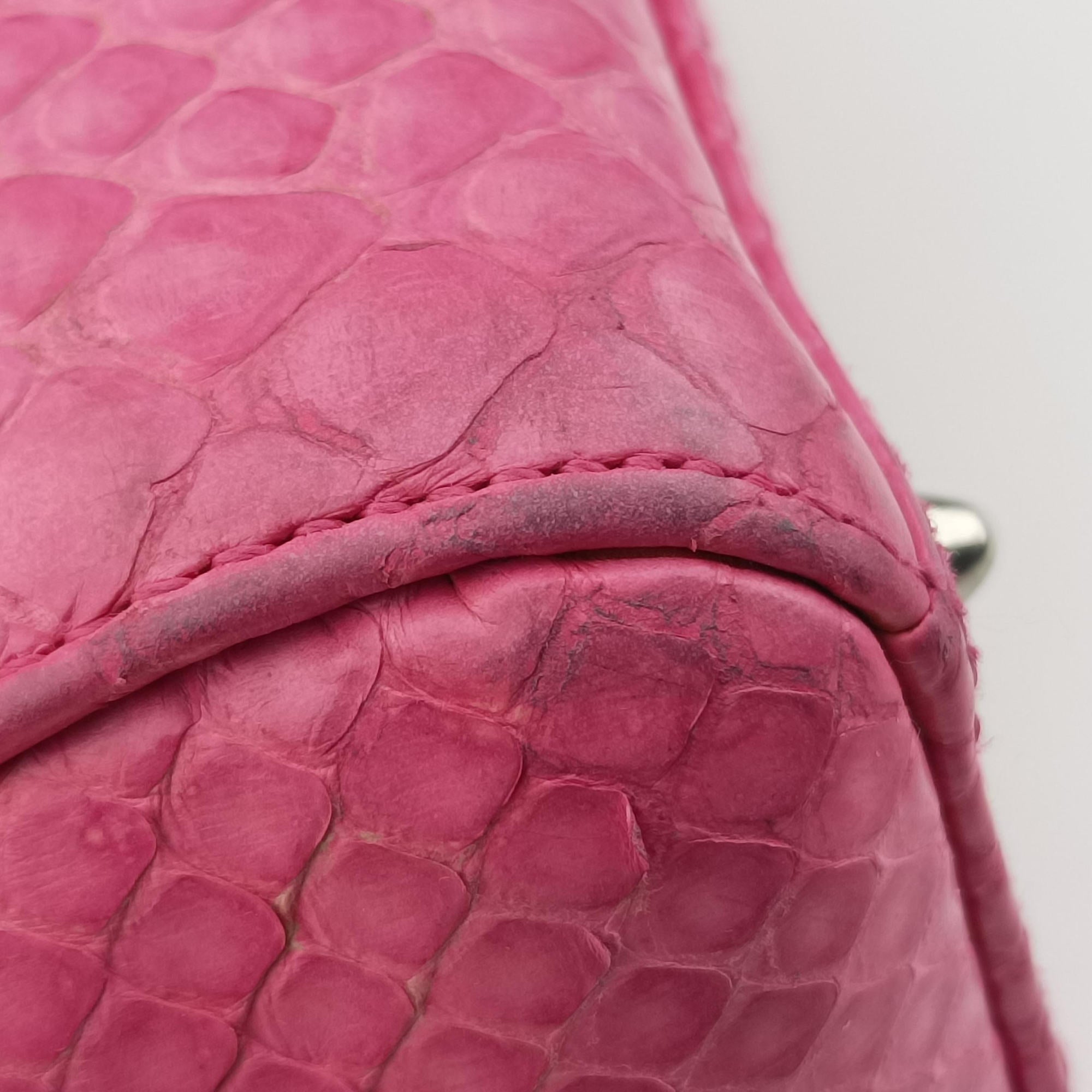Secondhand Christian Dior Lady Dior Pink snakeskin  shoulderbag | stylenewstar