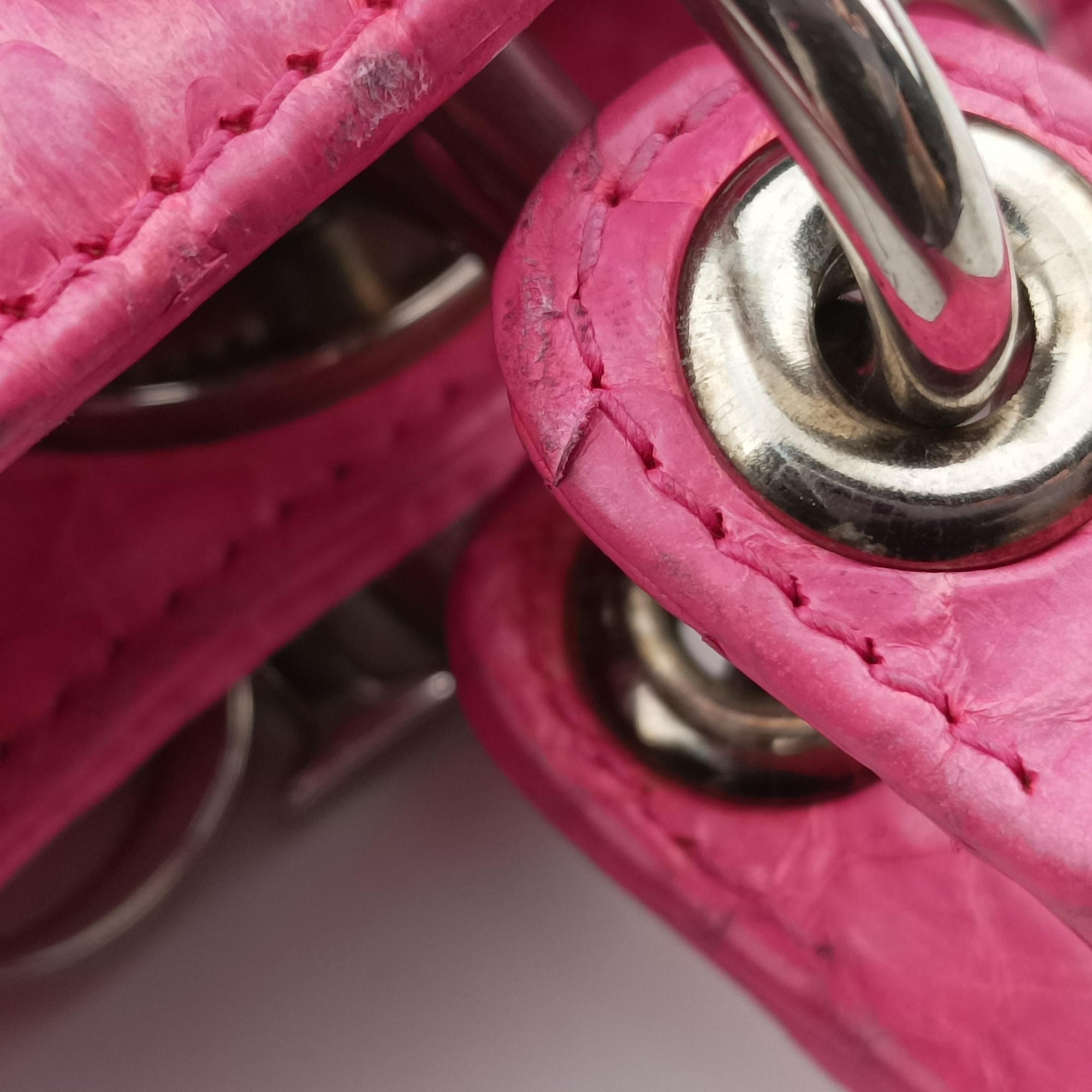 Secondhand Christian Dior Lady Dior Pink snakeskin  shoulderbag | stylenewstar
