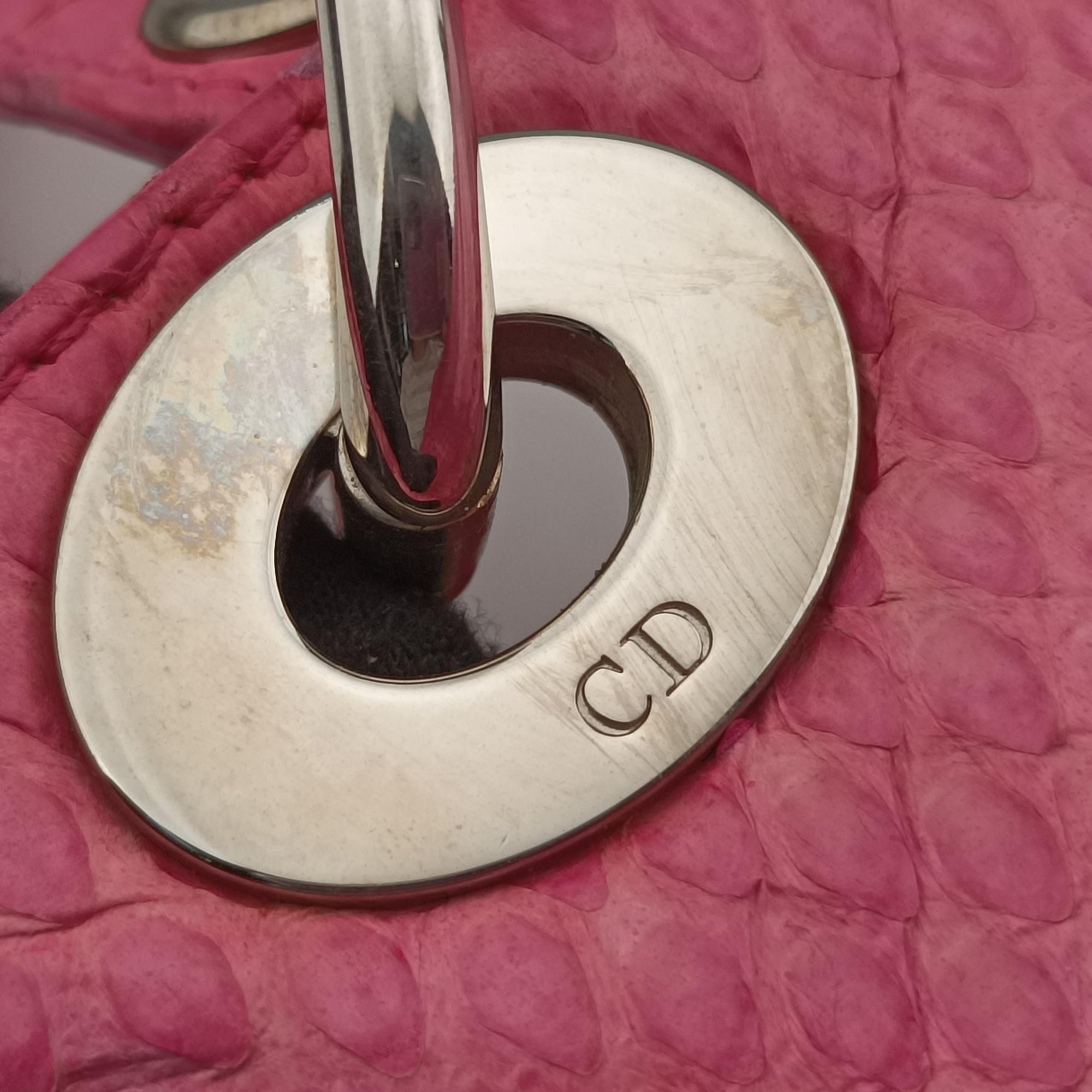 Secondhand Christian Dior Lady Dior Pink snakeskin  shoulderbag | stylenewstar