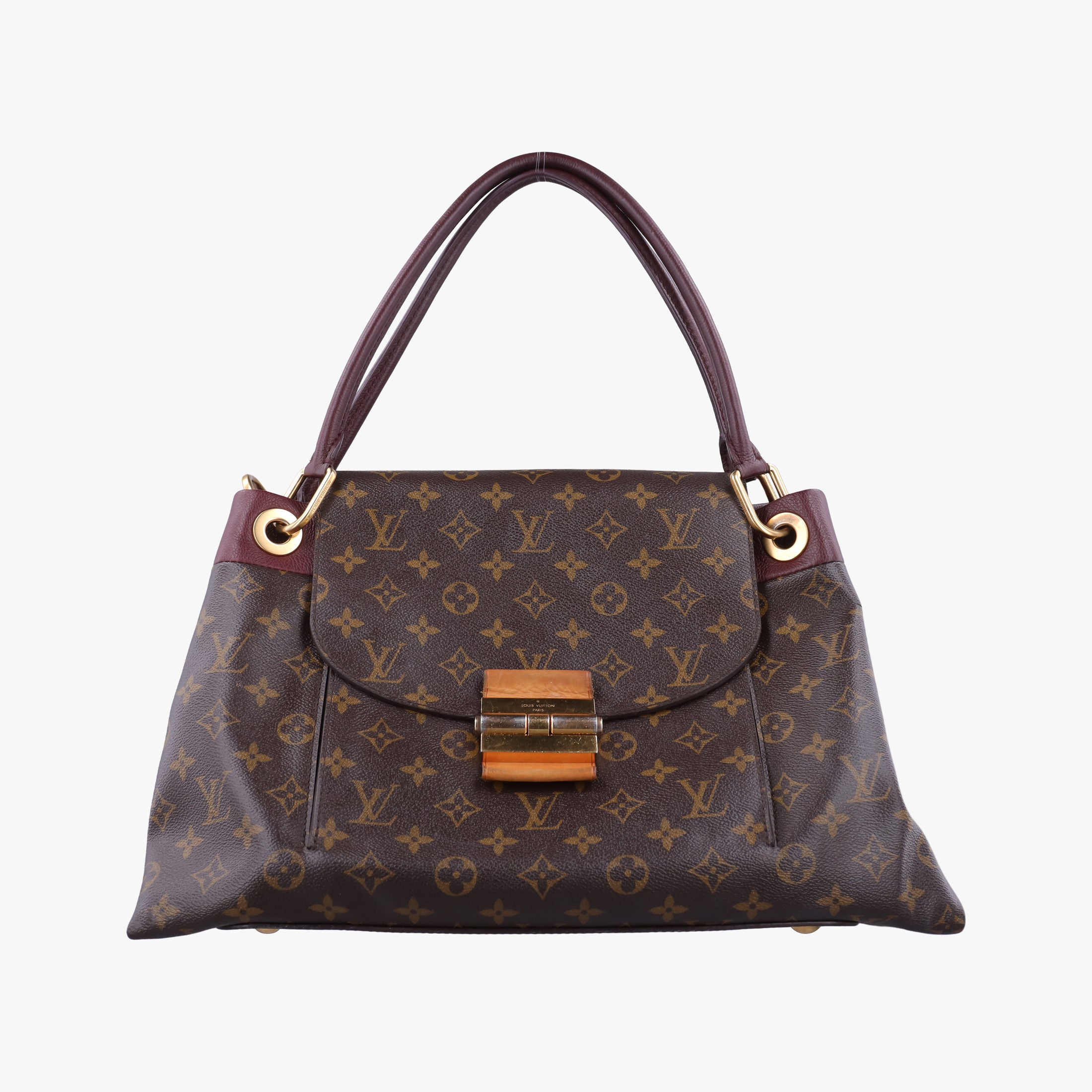 Pre-owned Louis Vuitton OLYMPE Brown×QUETSCHE Monogram Canvas×calf leather M40926 handbag | stylenewstar