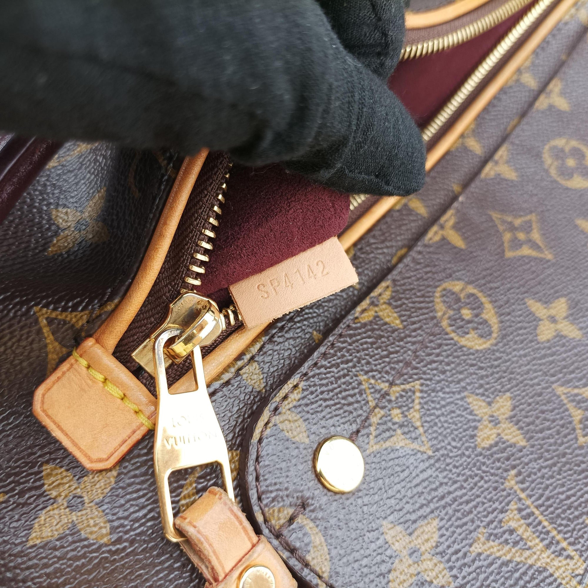 Pre-owned Louis Vuitton OLYMPE Brown×QUETSCHE Monogram Canvas×calf leather M40926 handbag | stylenewstar