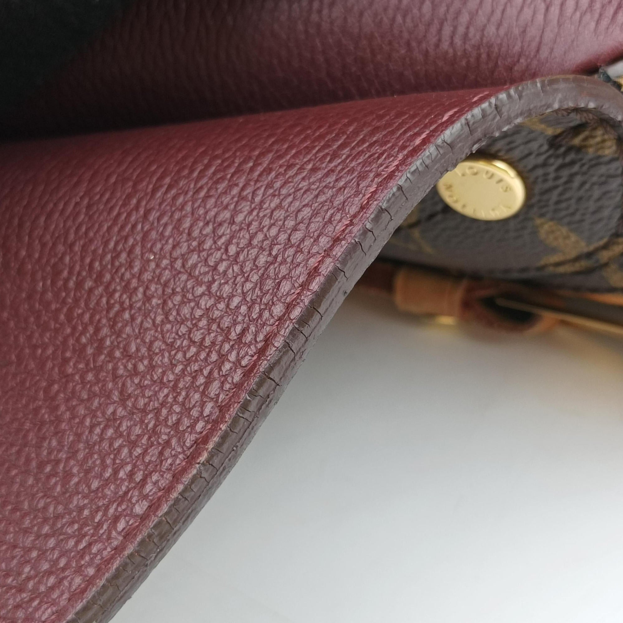 Pre-owned Louis Vuitton OLYMPE Brown×QUETSCHE Monogram Canvas×calf leather M40926 handbag | stylenewstar