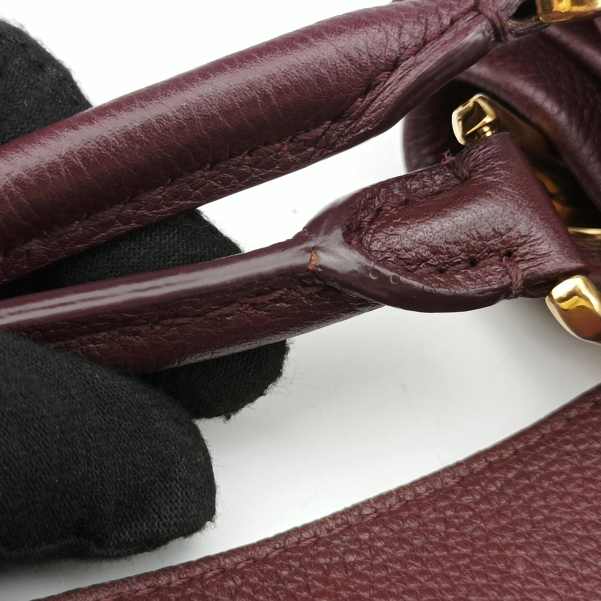 Pre-owned Louis Vuitton OLYMPE Brown×QUETSCHE Monogram Canvas×calf leather M40926 handbag | stylenewstar