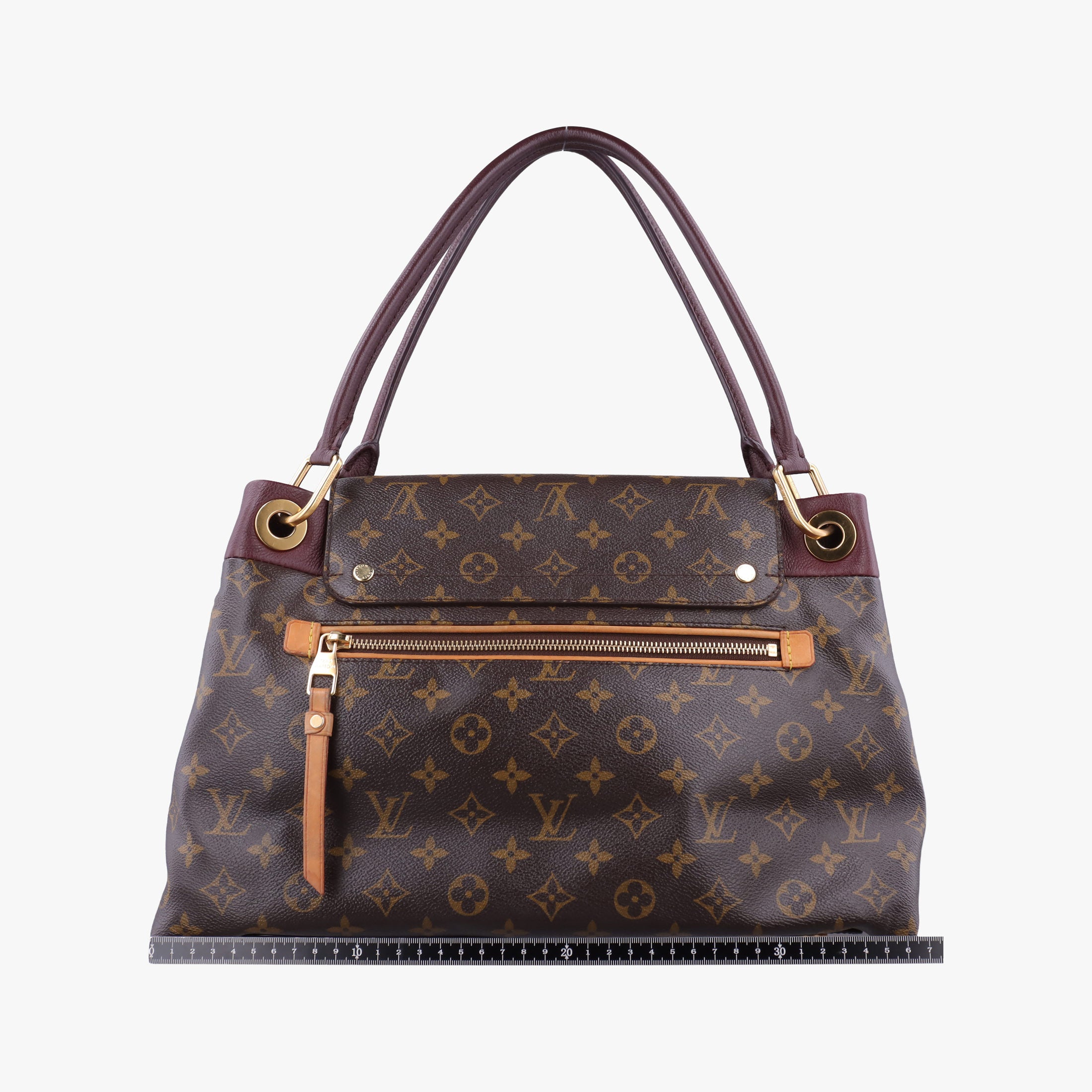 Pre-owned Louis Vuitton OLYMPE Brown×QUETSCHE Monogram Canvas×calf leather M40926 handbag | stylenewstar
