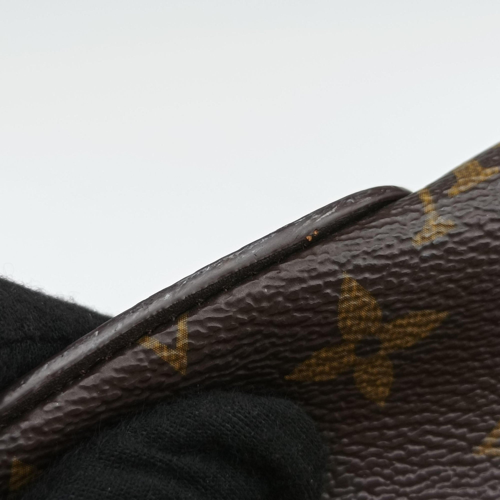 Pre-owned Louis Vuitton OLYMPE Brown×QUETSCHE Monogram Canvas×calf leather M40926 handbag | stylenewstar