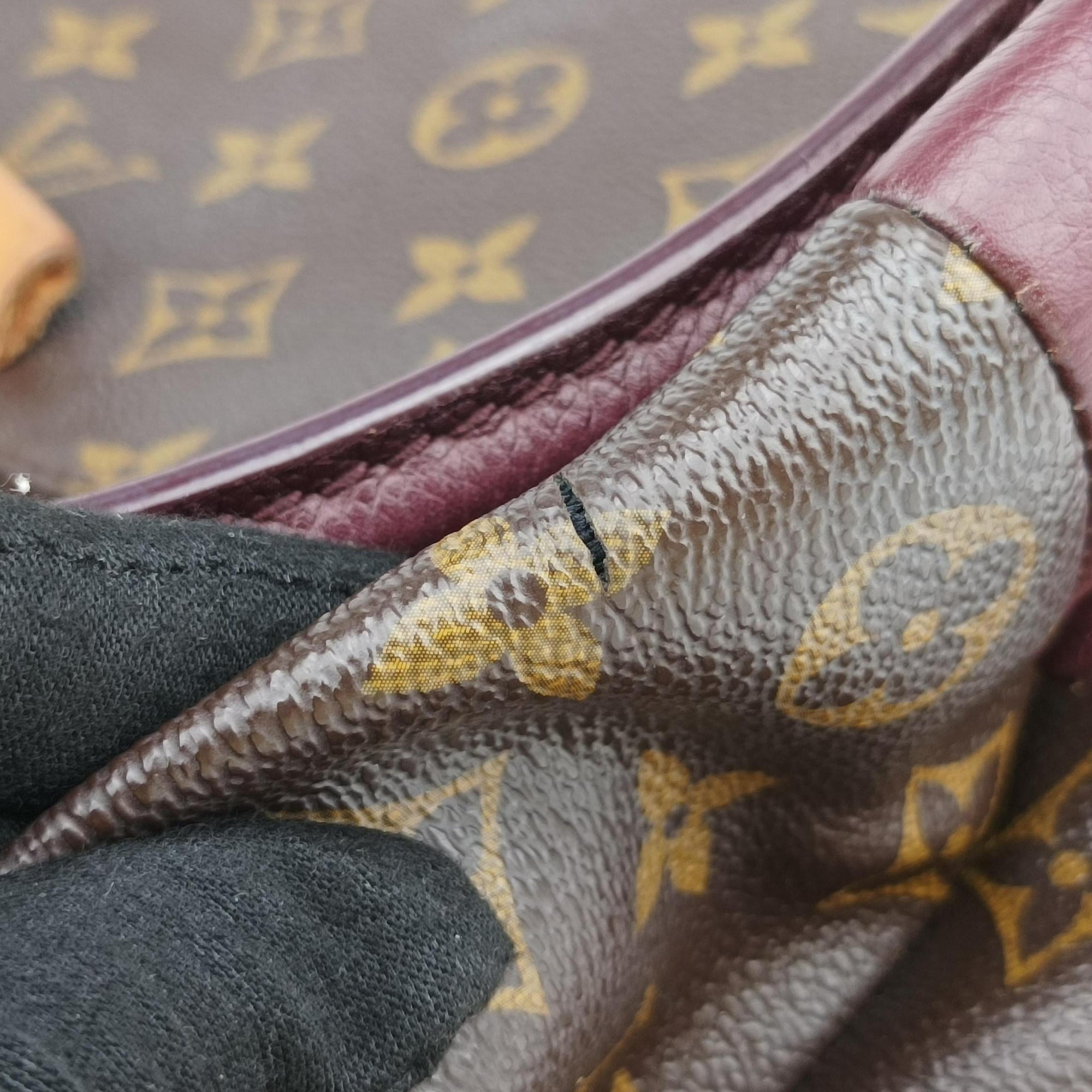 Pre-owned Louis Vuitton OLYMPE Brown×QUETSCHE Monogram Canvas×calf leather M40926 handbag | stylenewstar