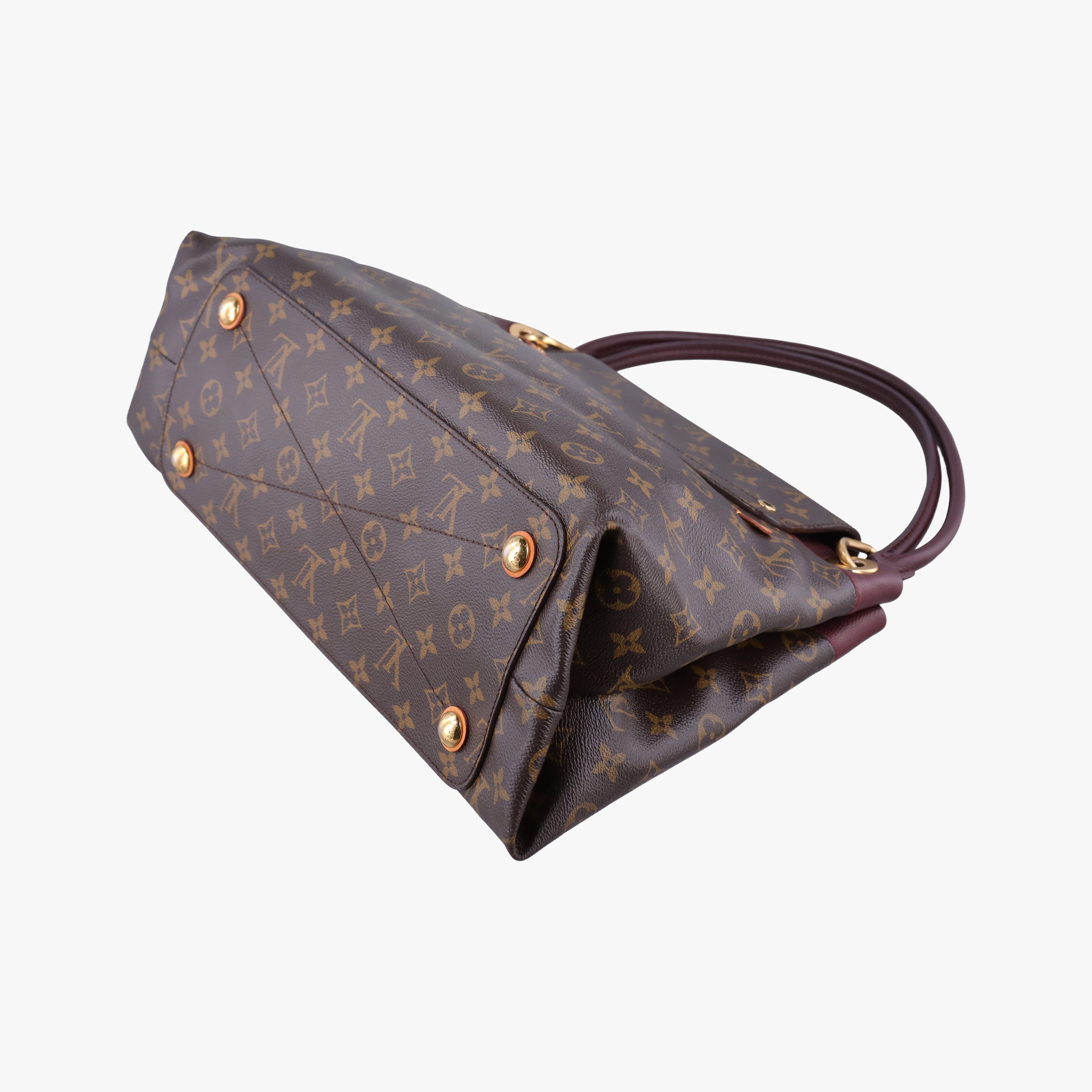 Pre-owned Louis Vuitton OLYMPE Brown×QUETSCHE Monogram Canvas×calf leather M40926 handbag | stylenewstar