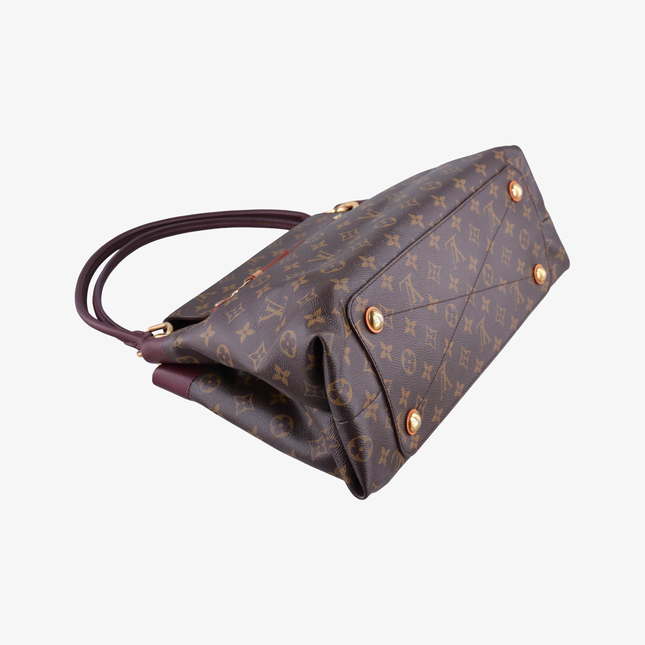 Pre-owned Louis Vuitton OLYMPE Brown×QUETSCHE Monogram Canvas×calf leather M40926 handbag | stylenewstar