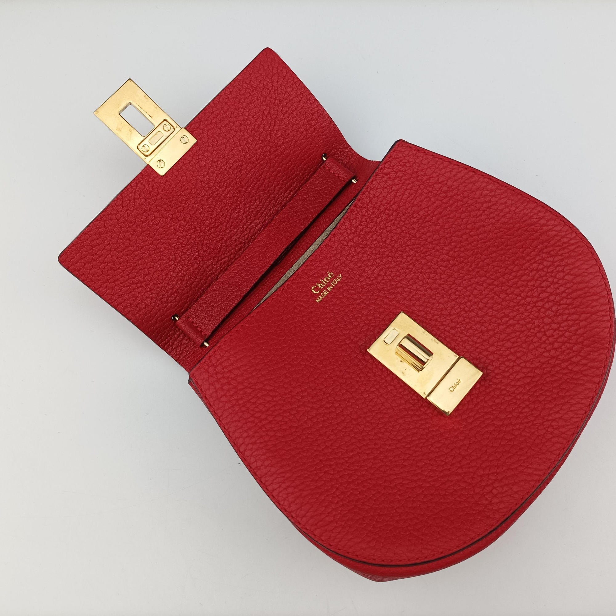 Pre-owned Chloe DREW Red Leather  shoulderbag | stylenewstar