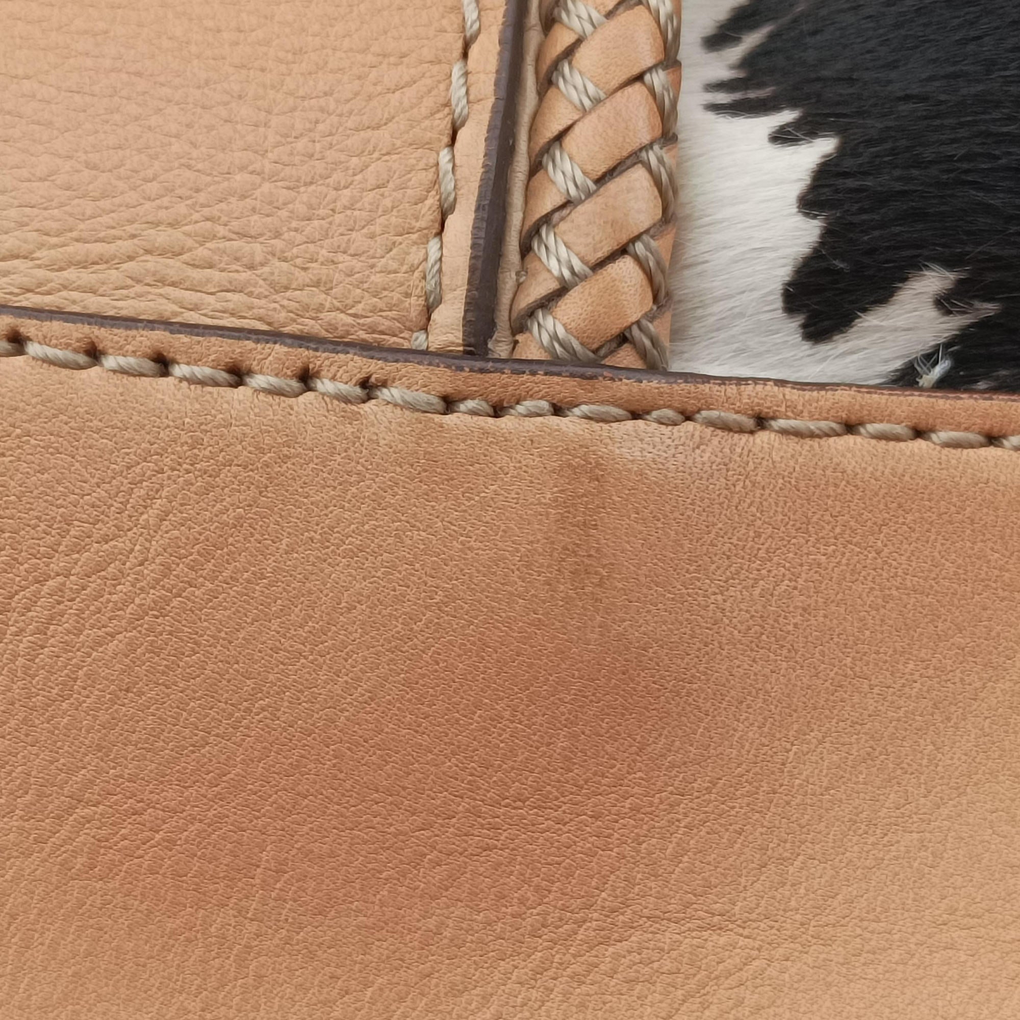 Pre-owned Gucci Zebra Printed Marrakech Black×White×Beige ponyhair 257023 handbag | stylenewstar