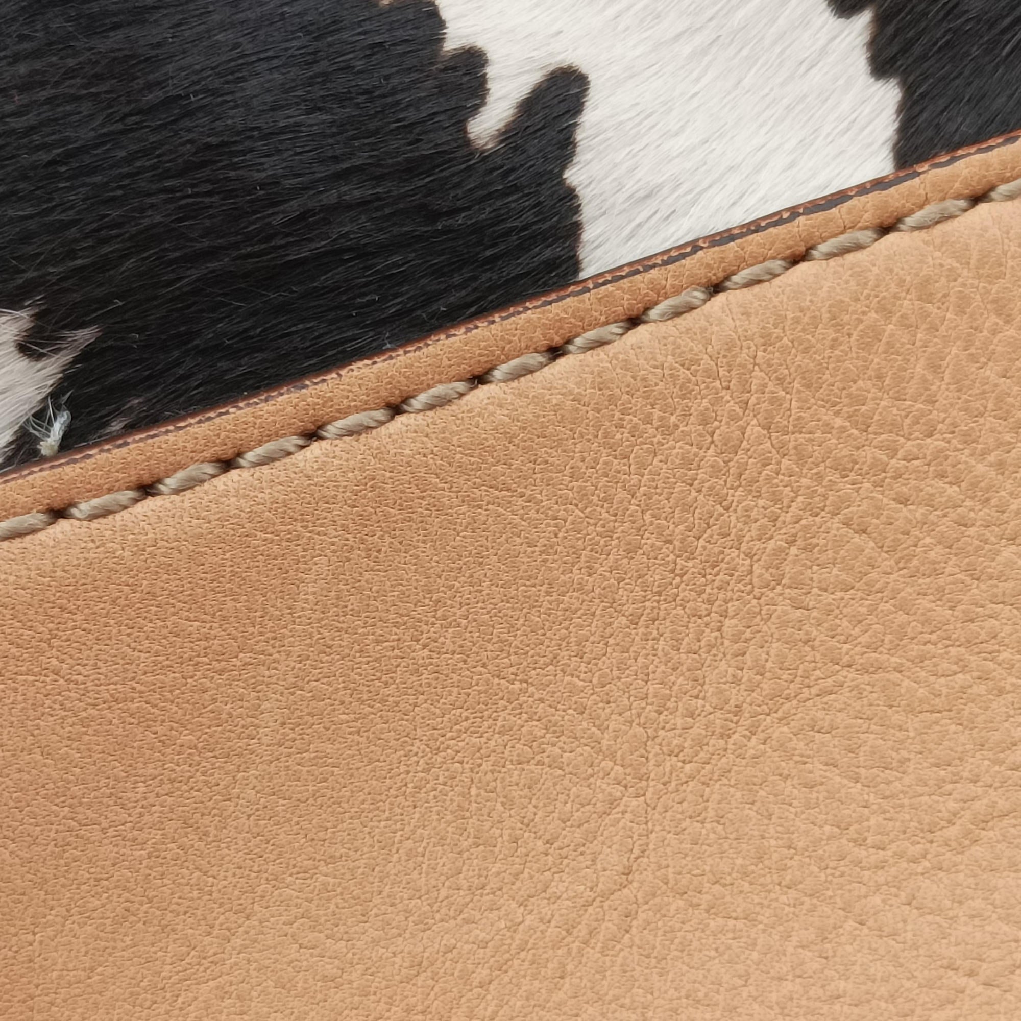 Pre-owned Gucci Zebra Printed Marrakech Black×White×Beige ponyhair 257023 handbag | stylenewstar