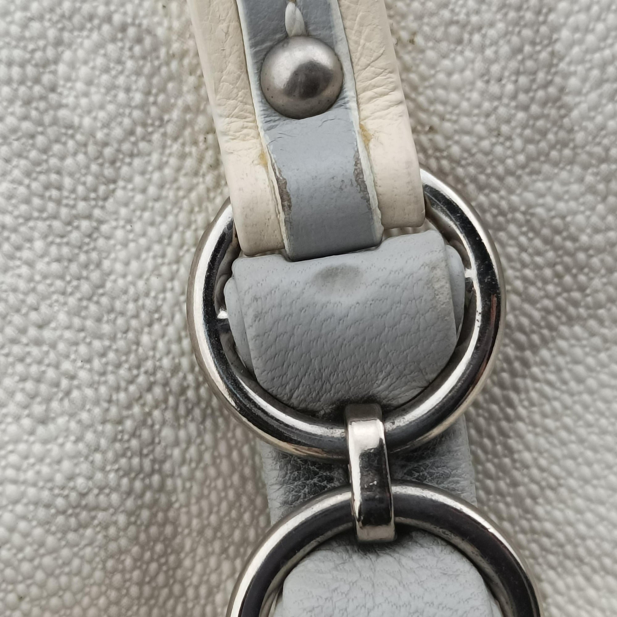 Pre-owned Christian Dior Trotter Romantic Chain Heart White pvc coated canvas  handbag | stylenewstar