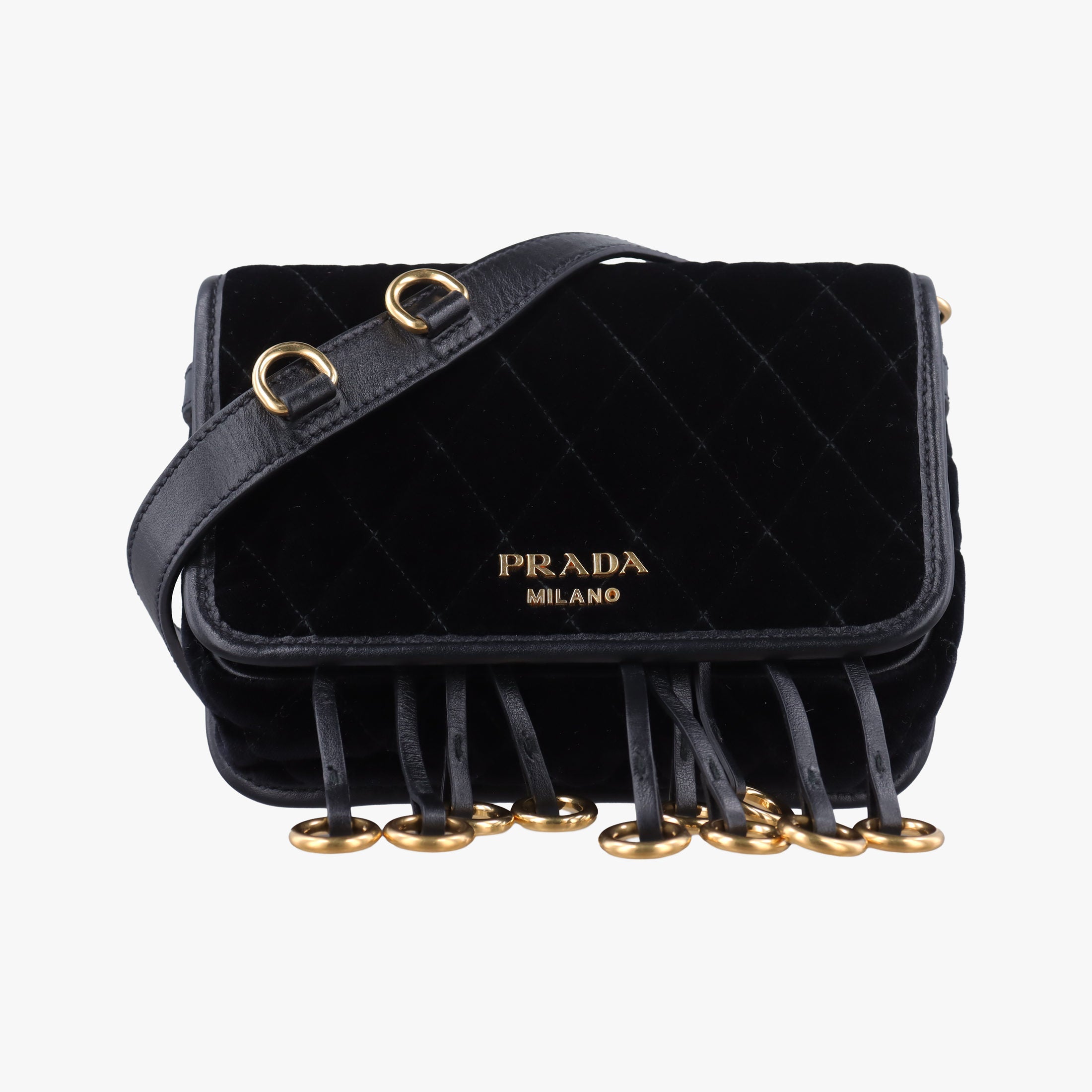Vintage Prada Impuntu Velluto Corsaire Black Velvet×Calf Leather  bum bag/waist bag | stylenewstar