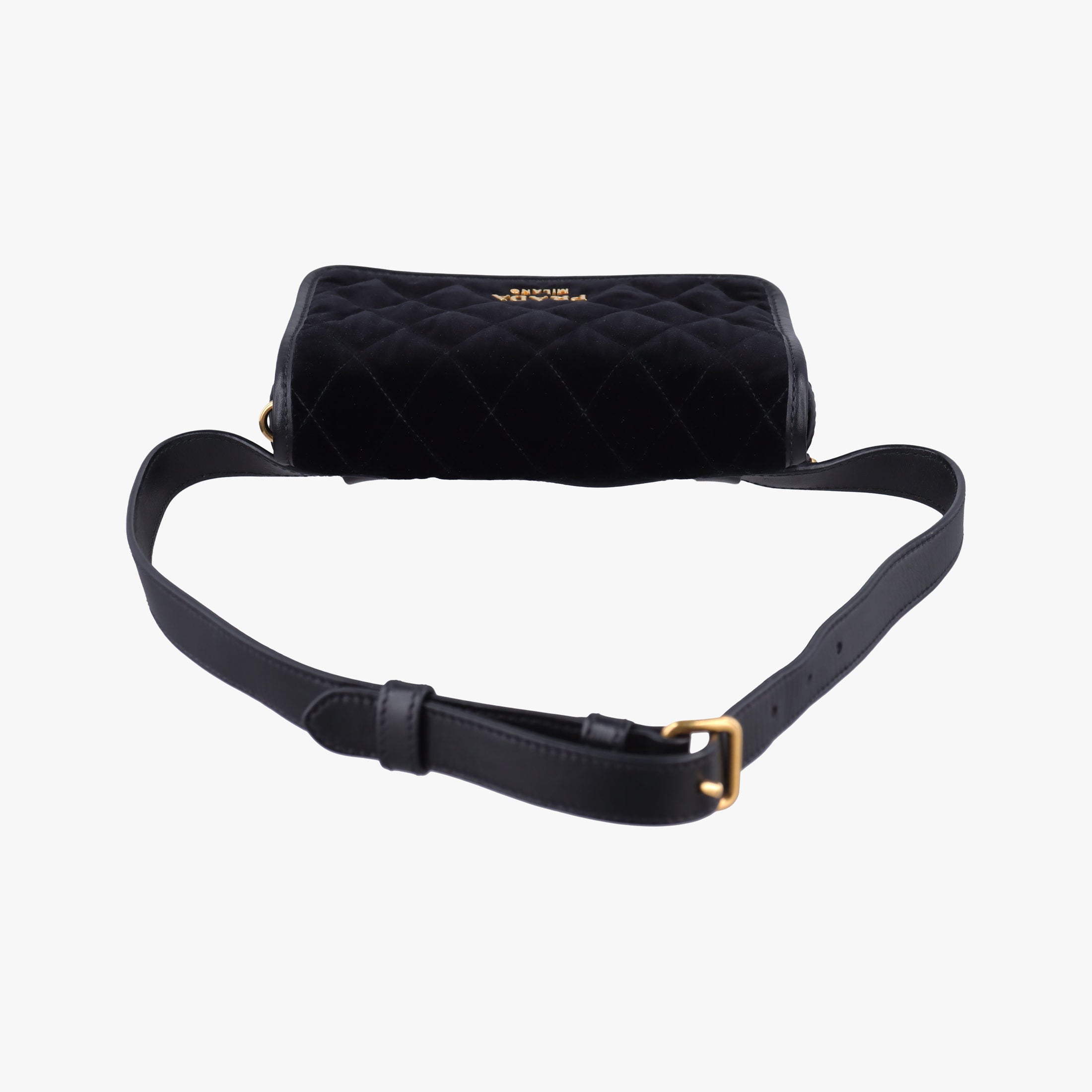 Vintage Prada Impuntu Velluto Corsaire Black Velvet×Calf Leather  bum bag/waist bag | stylenewstar